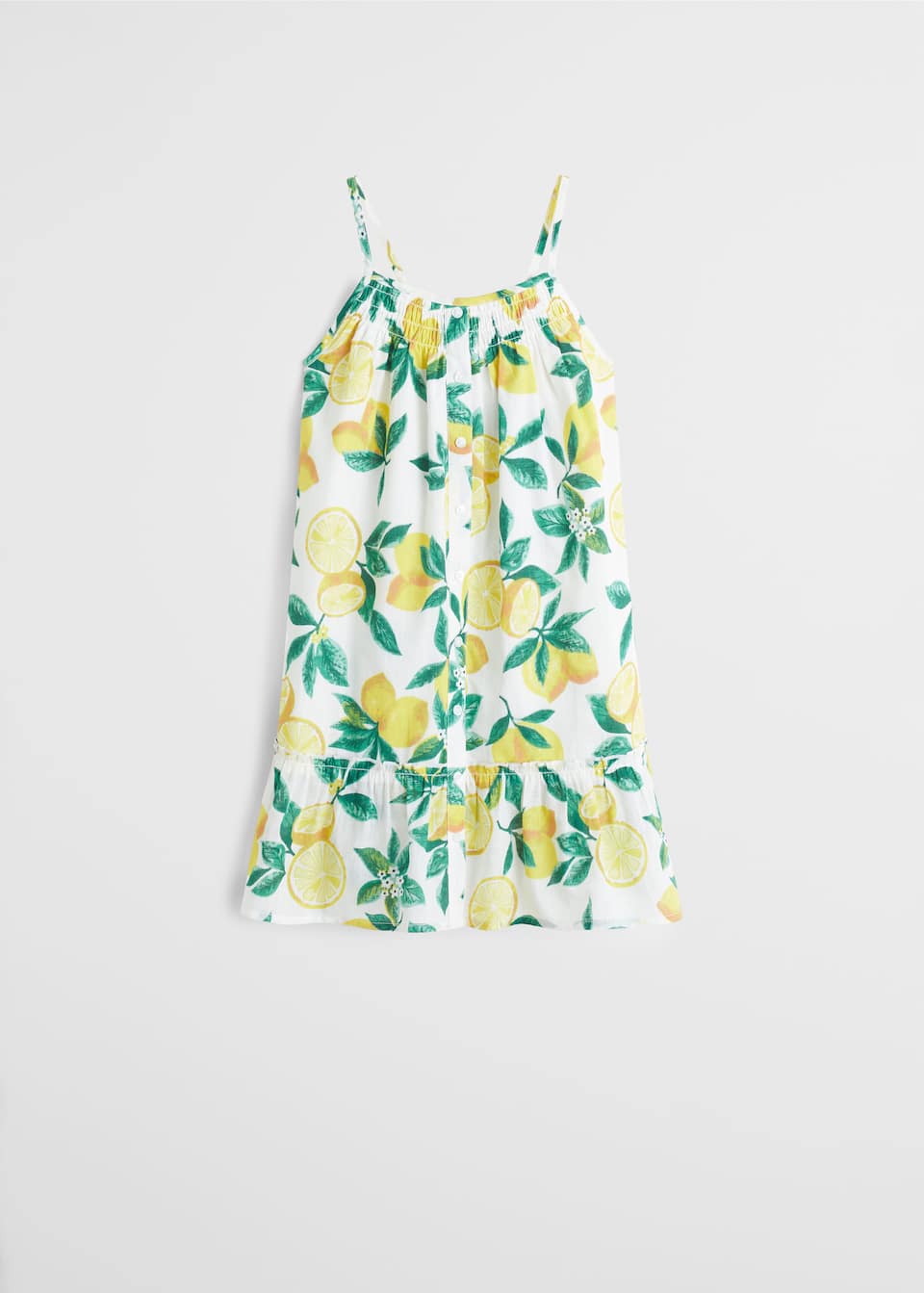 Fluted Hem Lemon Dress Girls Mango Kids Aruba
