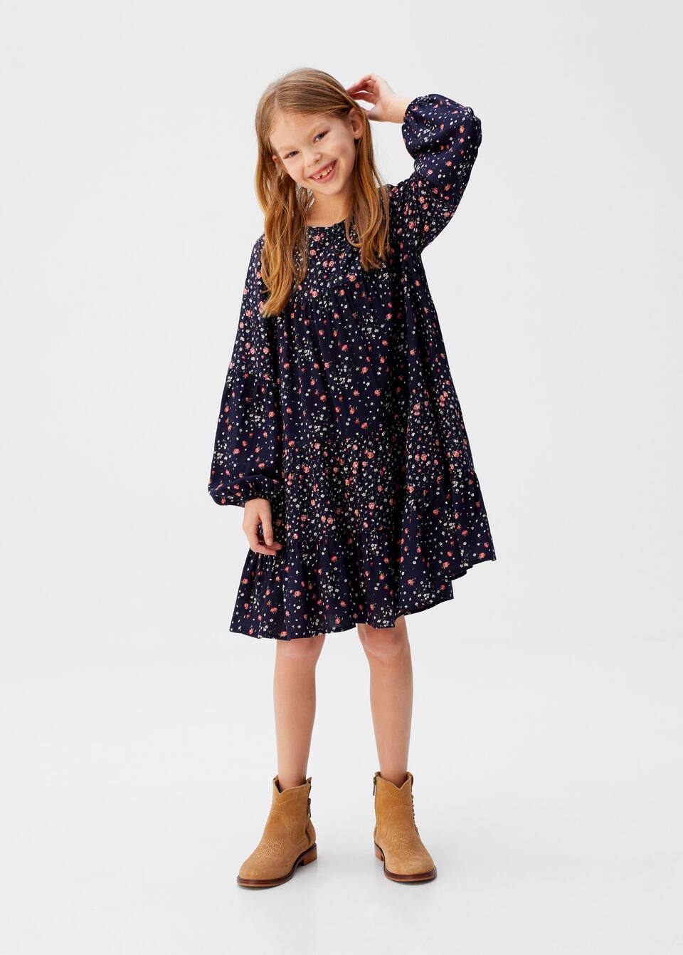 Flowy Flower Printed Dress Girls Mango Kids United Kingdom