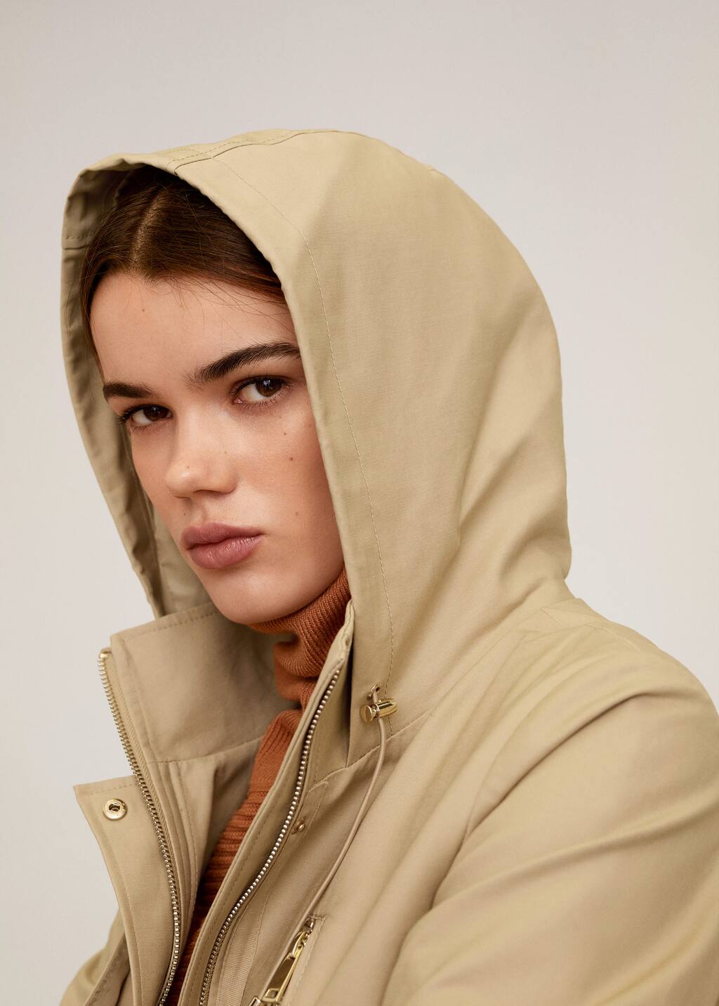 Mango Hooded cotton parka 67044399