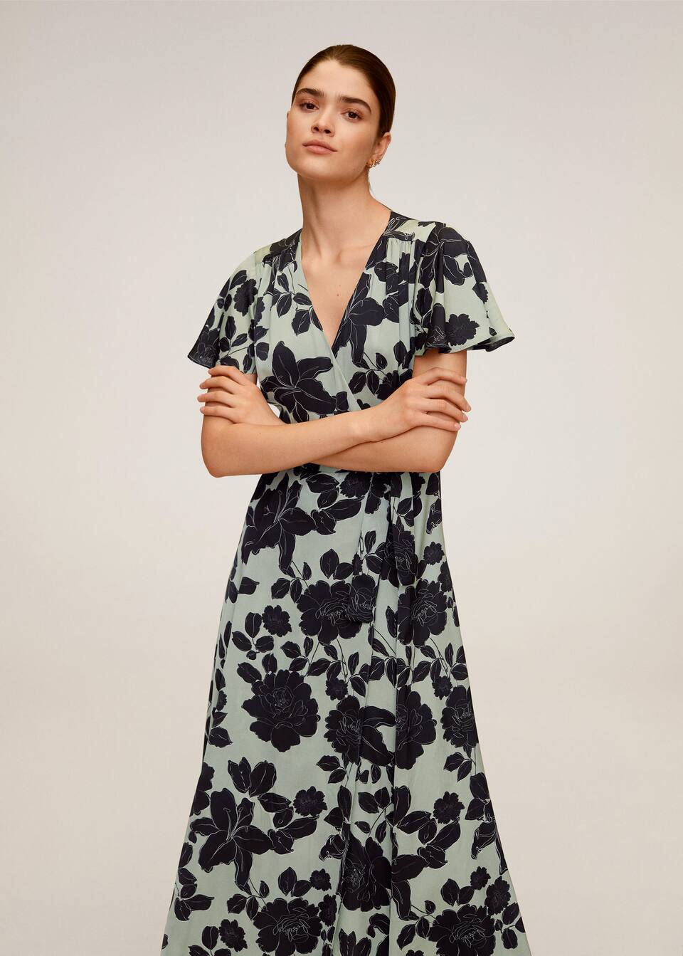 Lange Jurk Met Bloemen Dames Mango Nederland