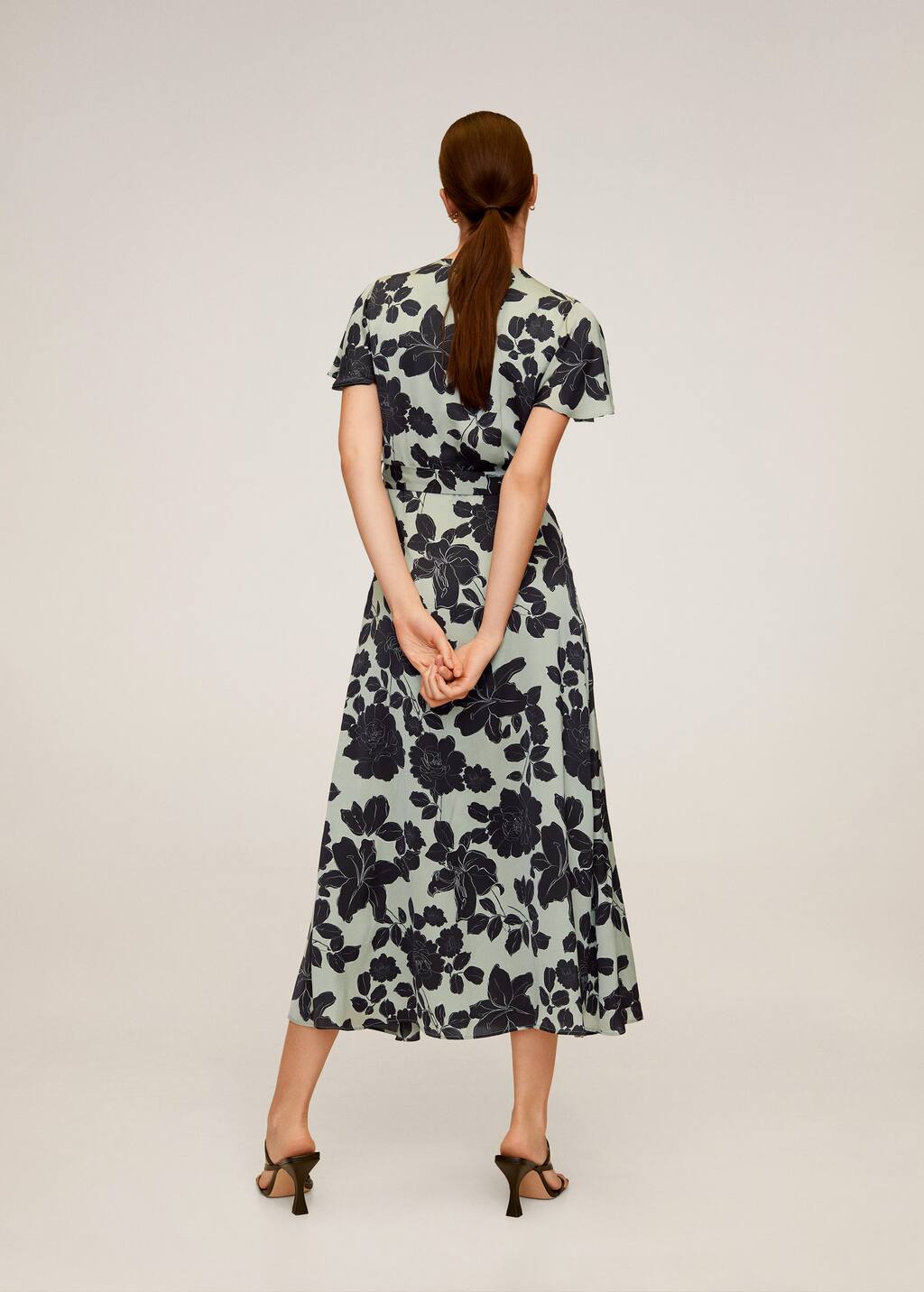 mango embossed flower gown