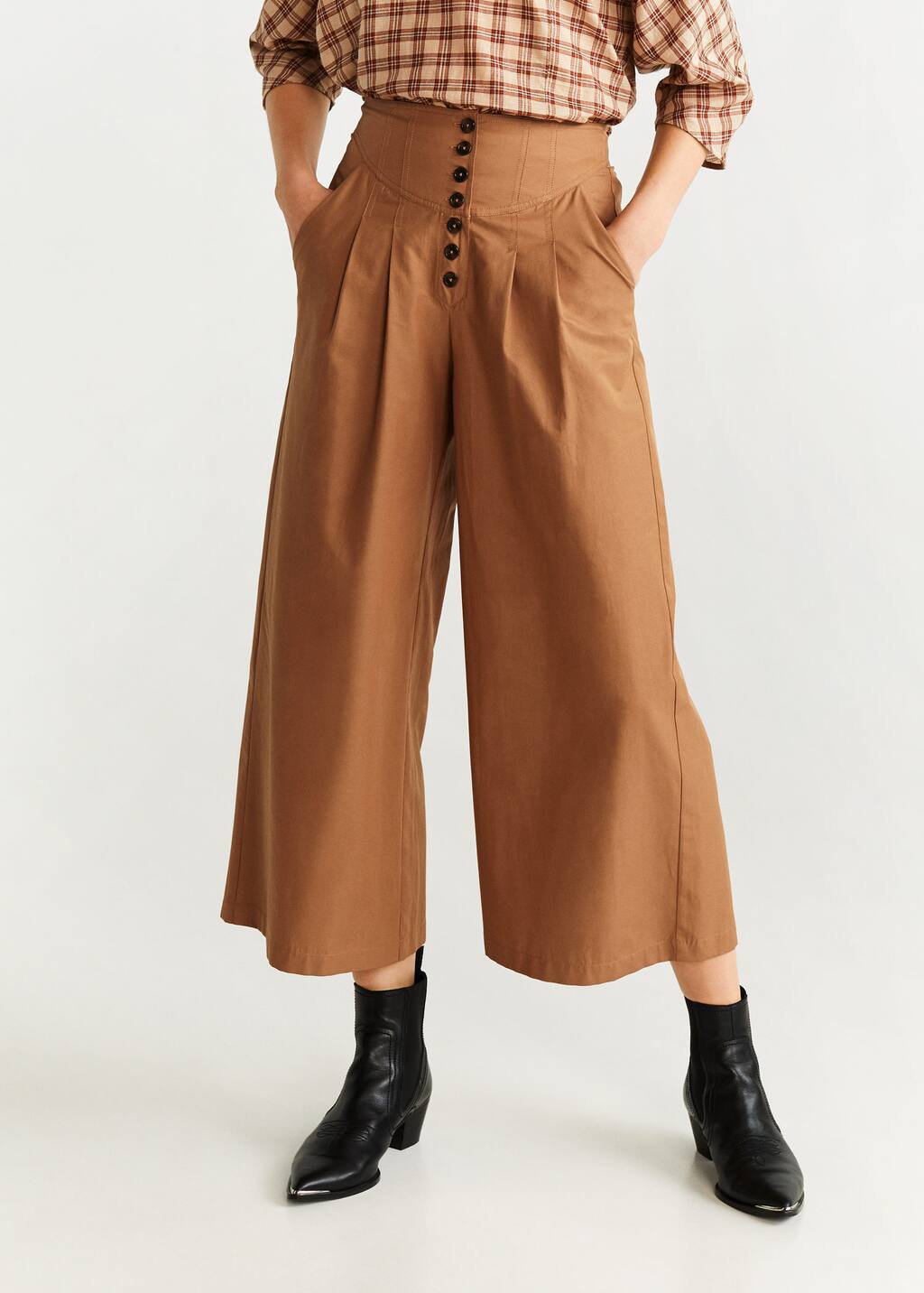 flared cotton trousers