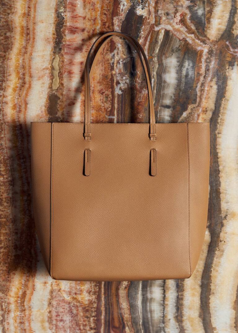 Mango leather effect shopper bag Clearance