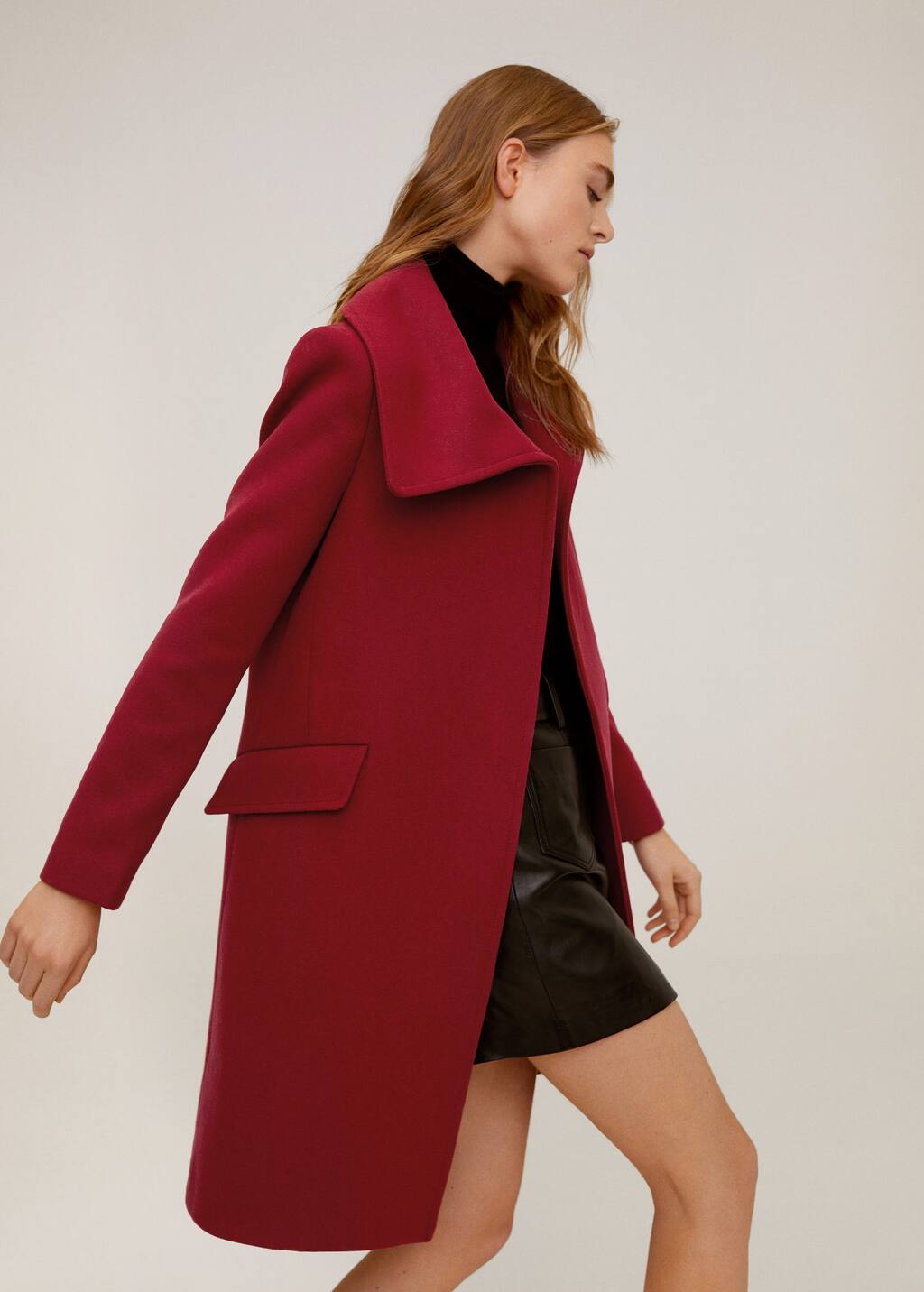 zara wide lapel coat