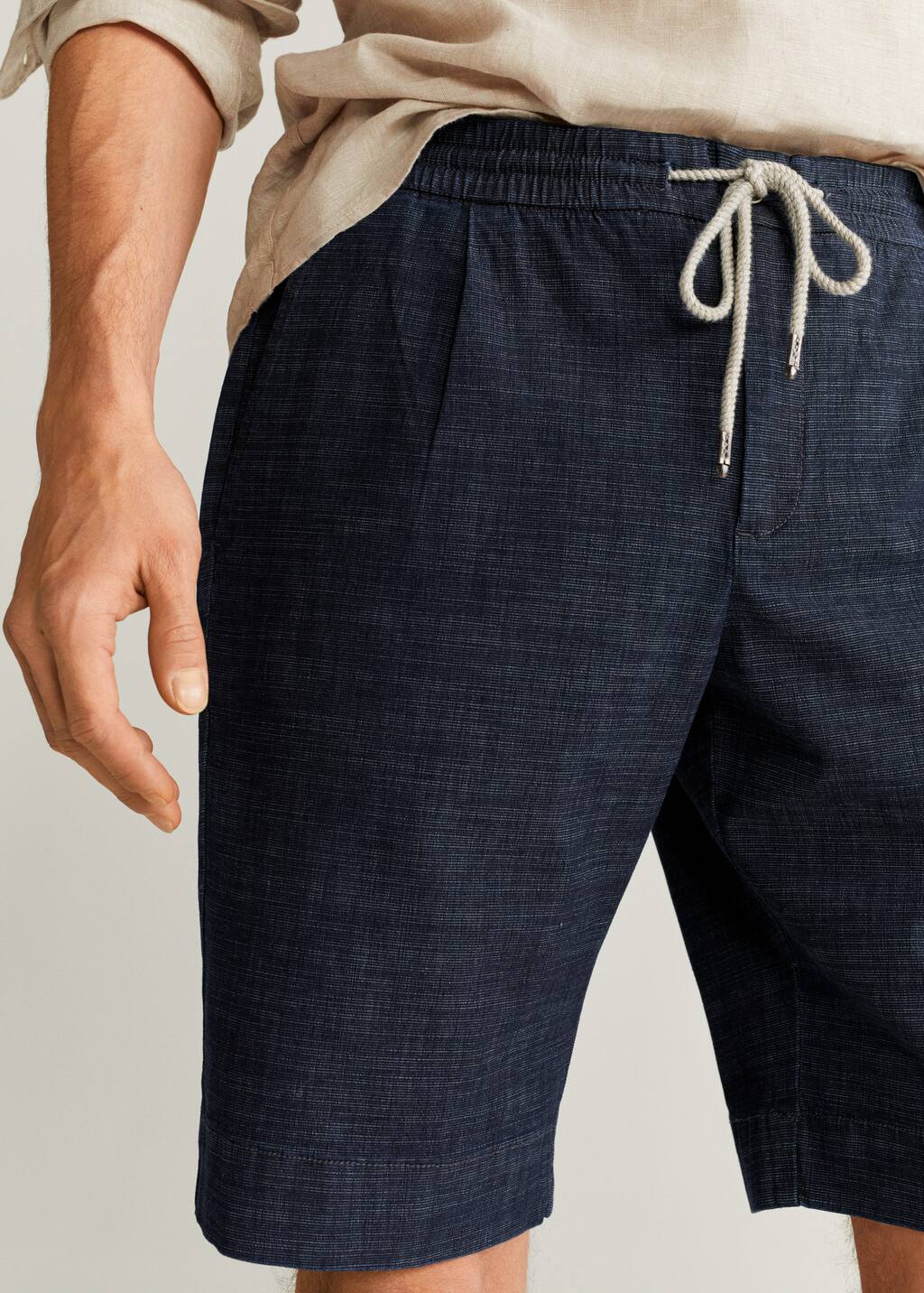 Mango Elastic waist cotton Bermuda shorts 67056704 TO