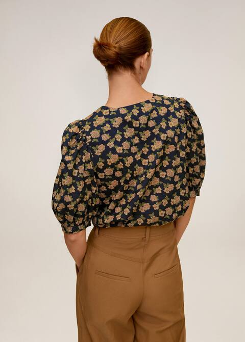 Blouse coton manches bouffantes Femme Mango France Blouse coton manches bouffantes Femme Mango France