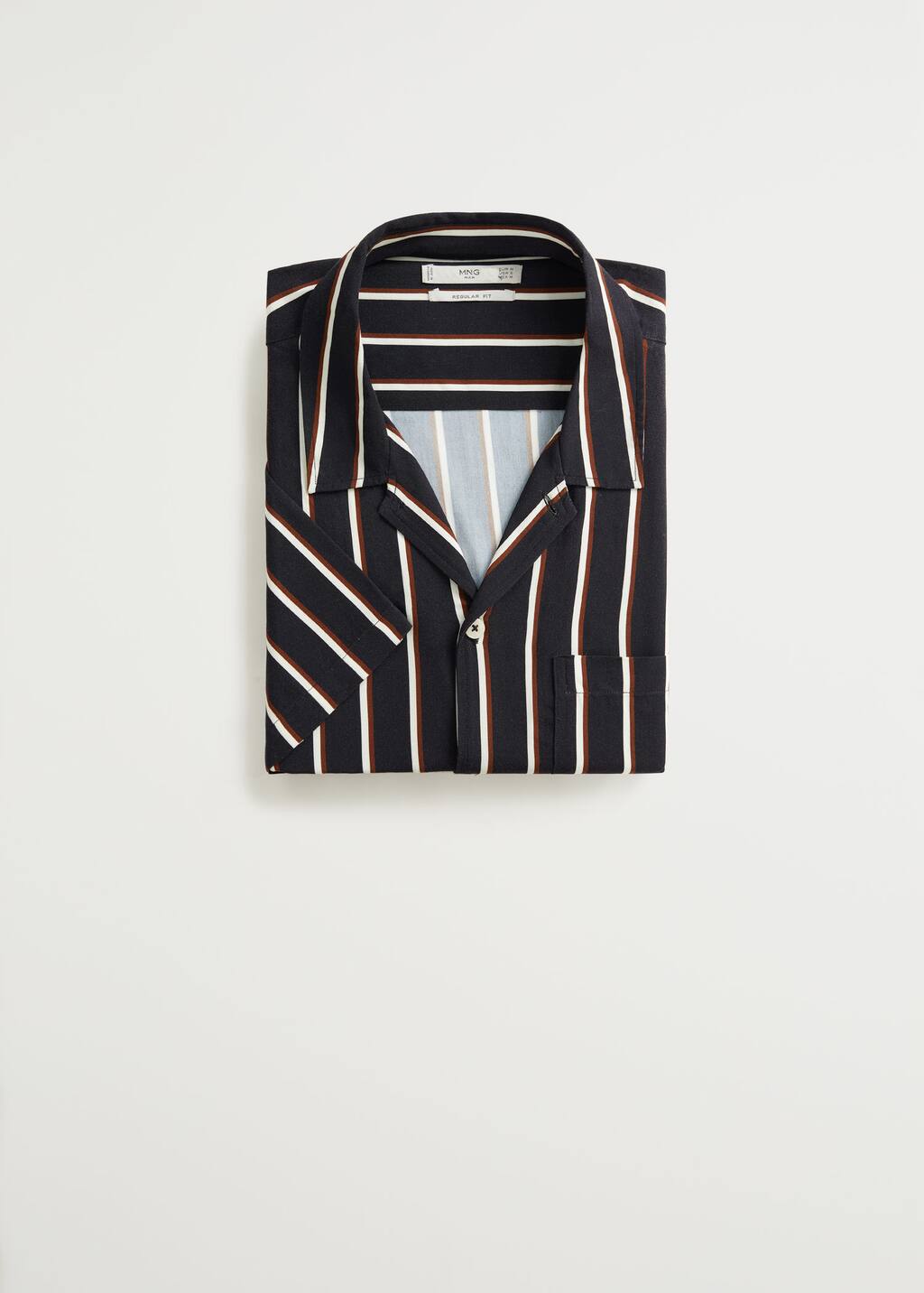 Camisa fluida rayas Hombre | Mango Man España Camisa fluida rayas Hombre | Mango Man España