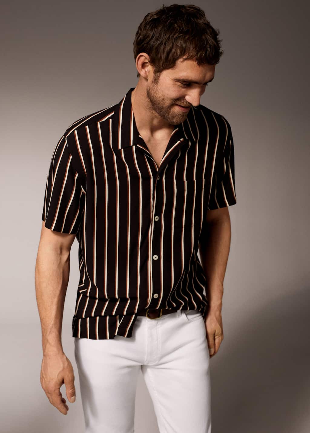 Camisa fluida rayas Hombre | Mango Man España Camisa fluida rayas Hombre | Mango Man España