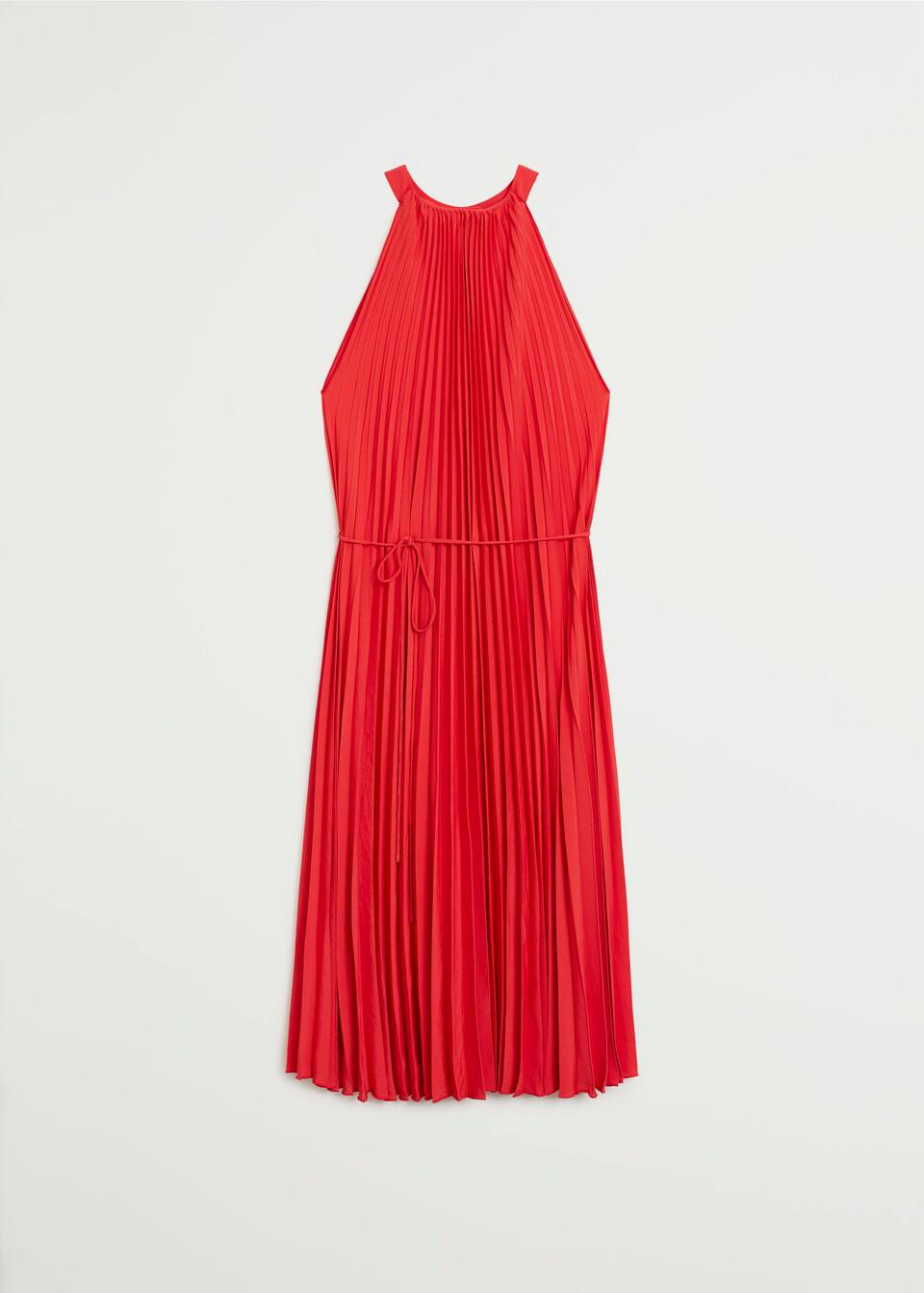 Belt Pleated Dress Woman Mango Saudi Arabia