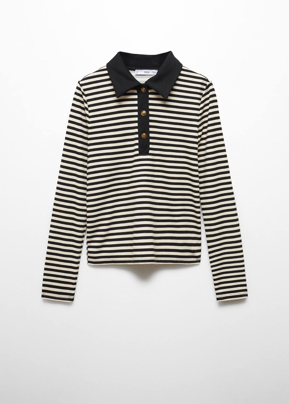 Buttondown collar polo shirt Women Mango USA