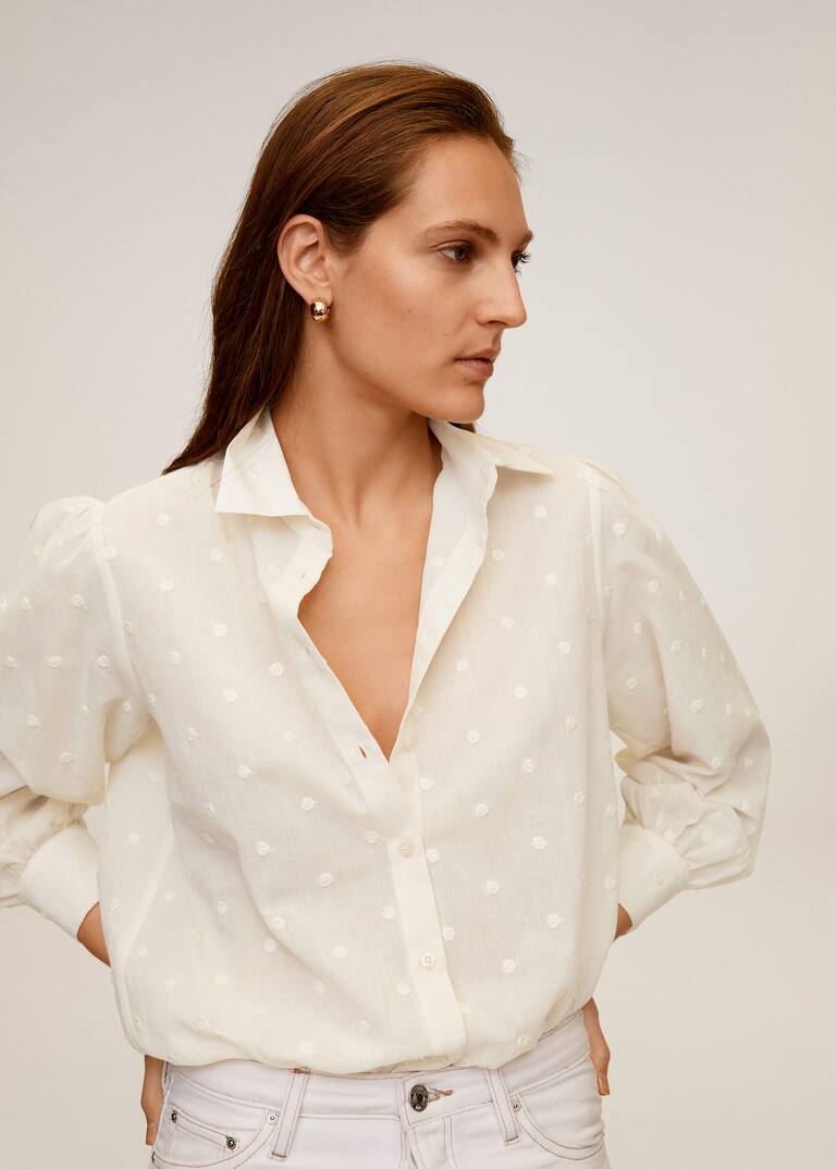 camisas blancas mujer mango