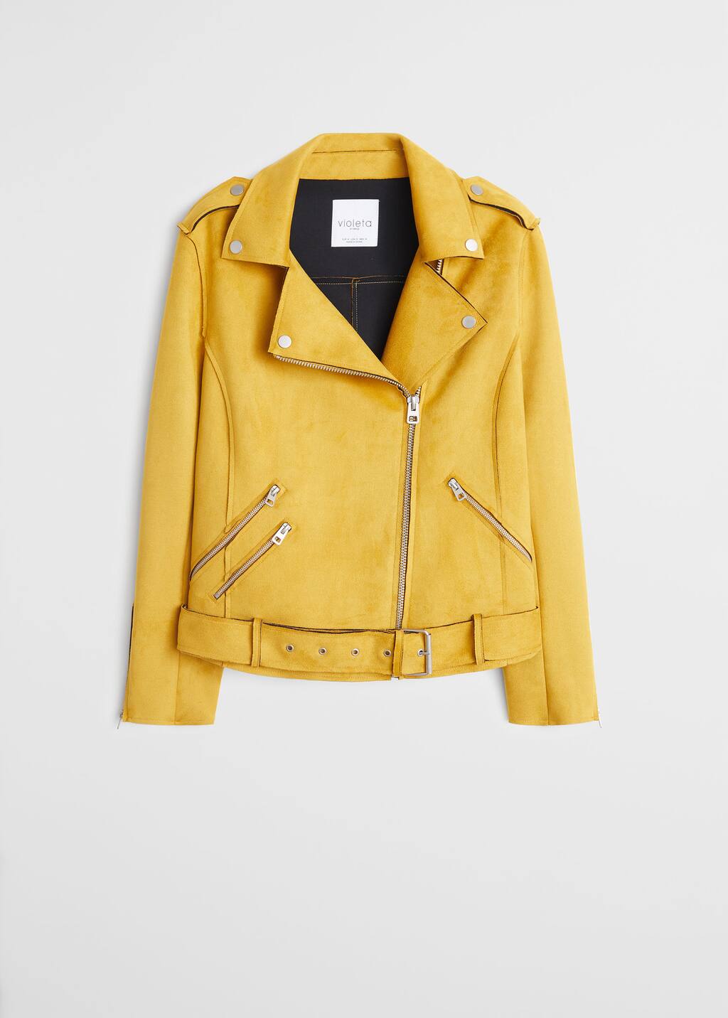 Mango Zipped biker jacket 67064377 15