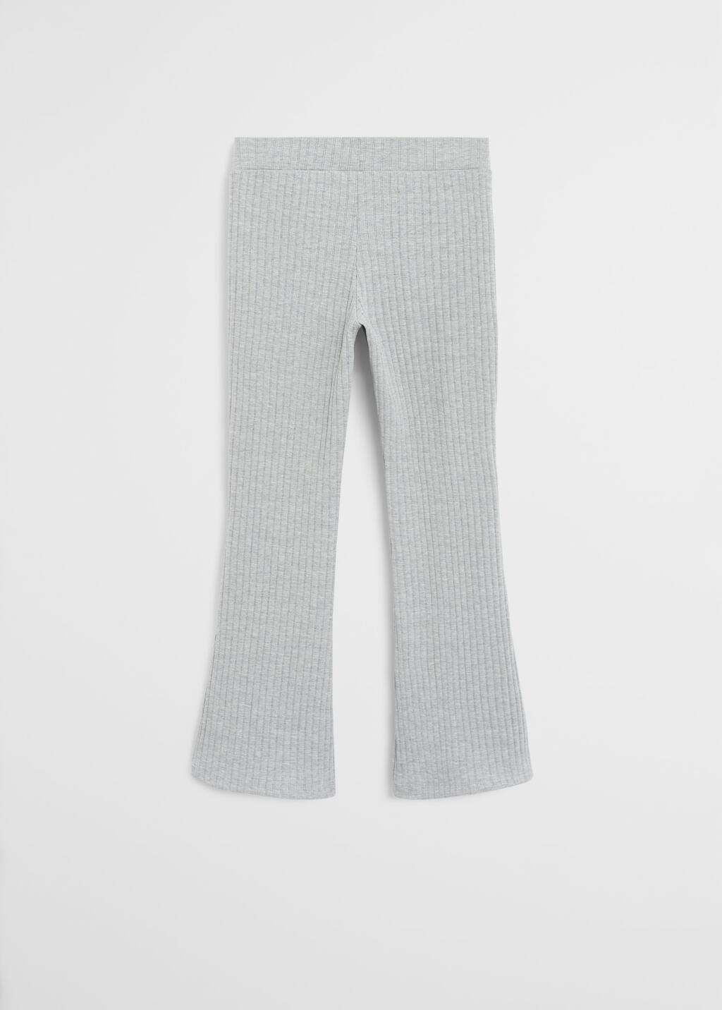 white ribbed flared trousers