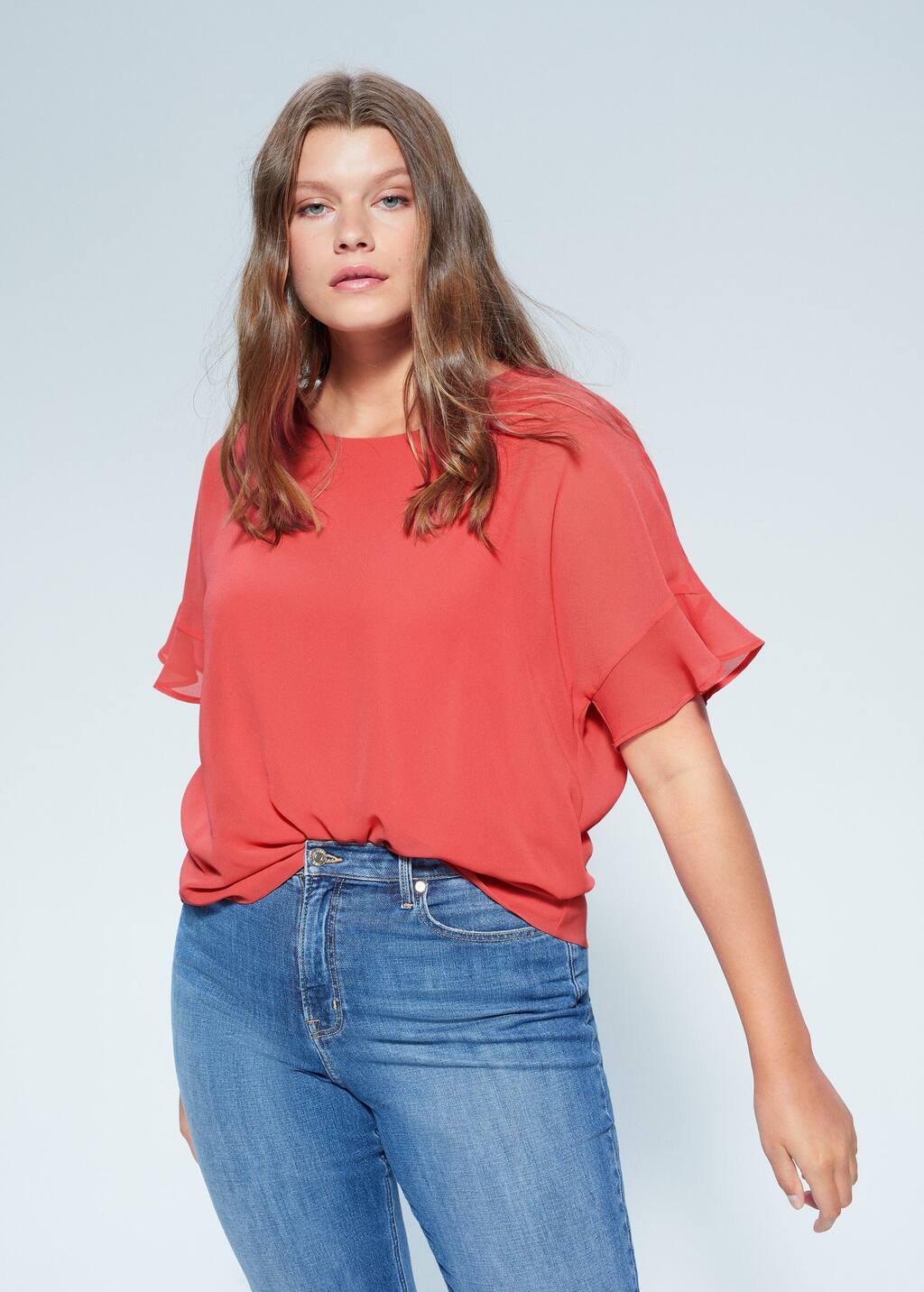 Mango Ruffled sleeve Tshirt 67067643 87