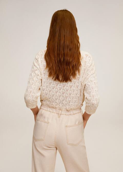 Pull-over ajouré perles - Femme | Mango France