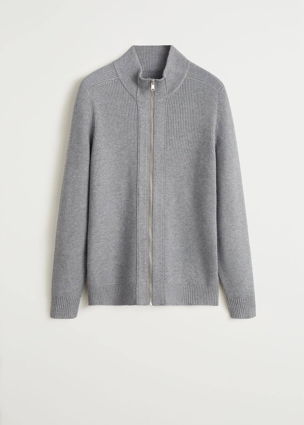 high collar cardigan