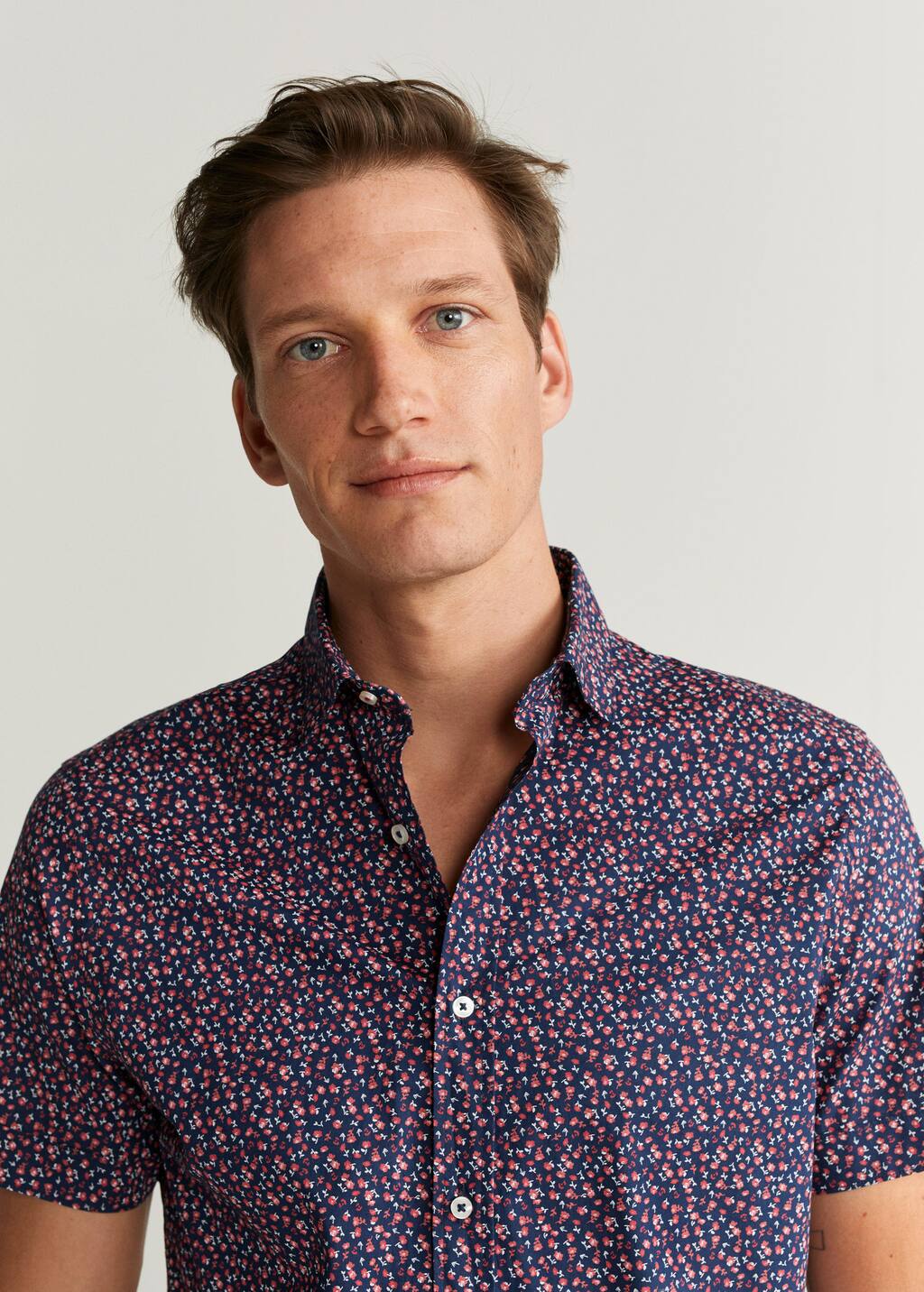 muscle fit cotton shirt