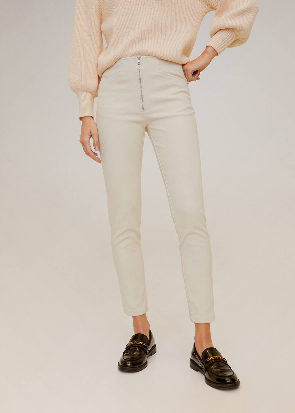 Zip Pocket Slim Fit Trousers Woman Mango Macao