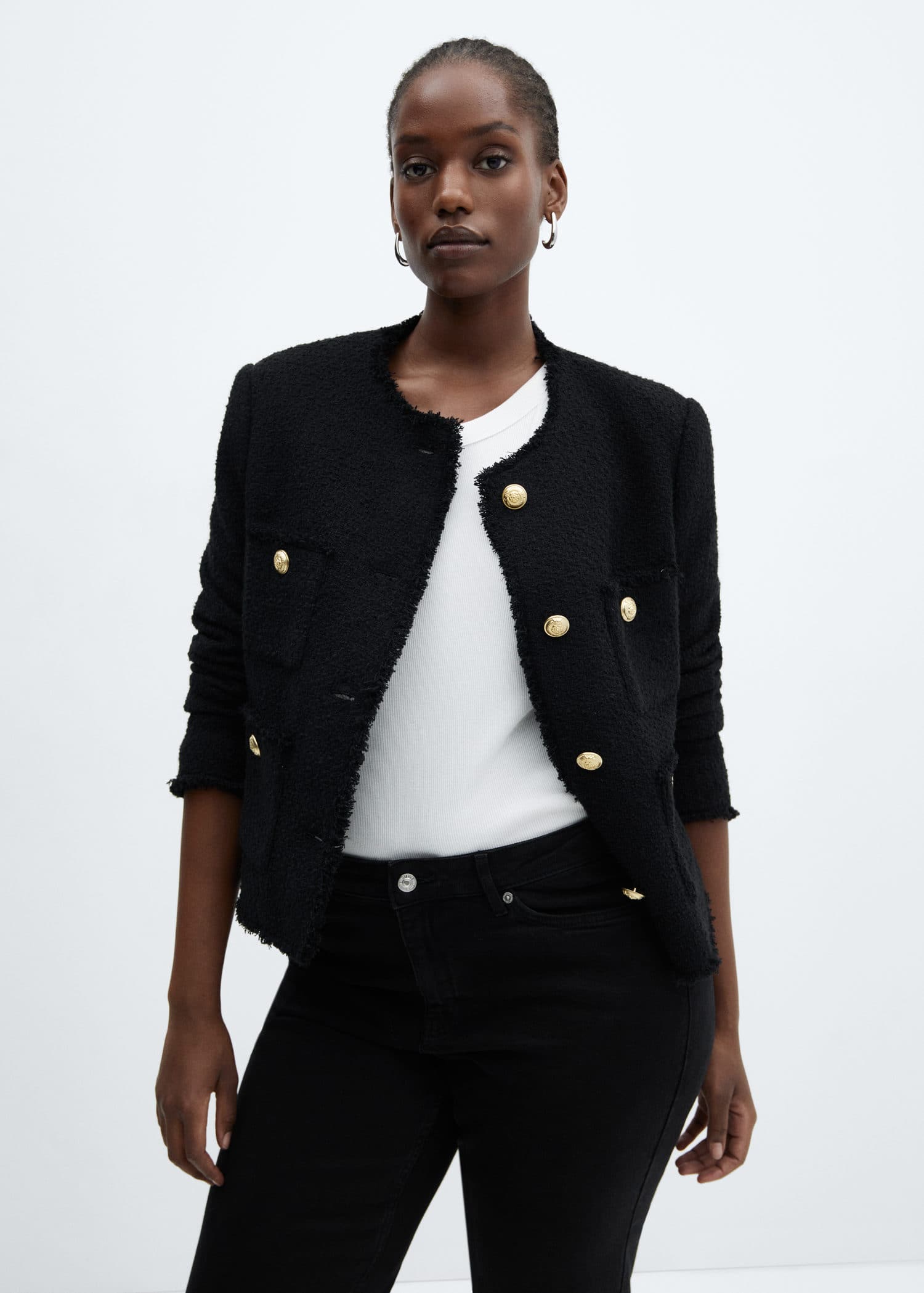 Pocket tweed jacket Woman Mango India