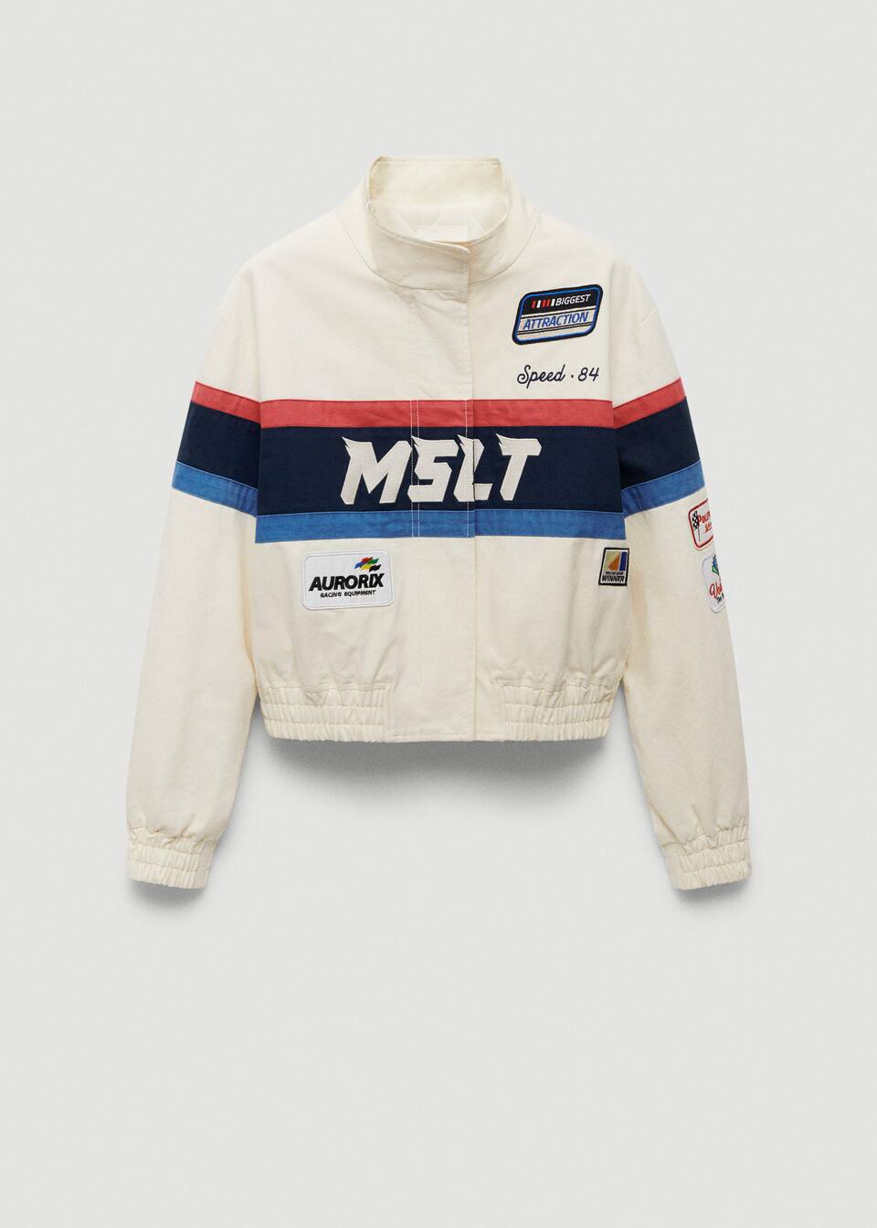 Cotton racing jacket with patches Women Mango United Kingdom