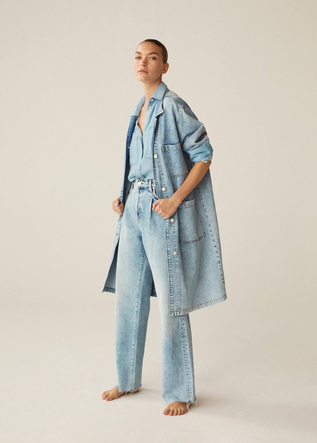 mango denim trench coat