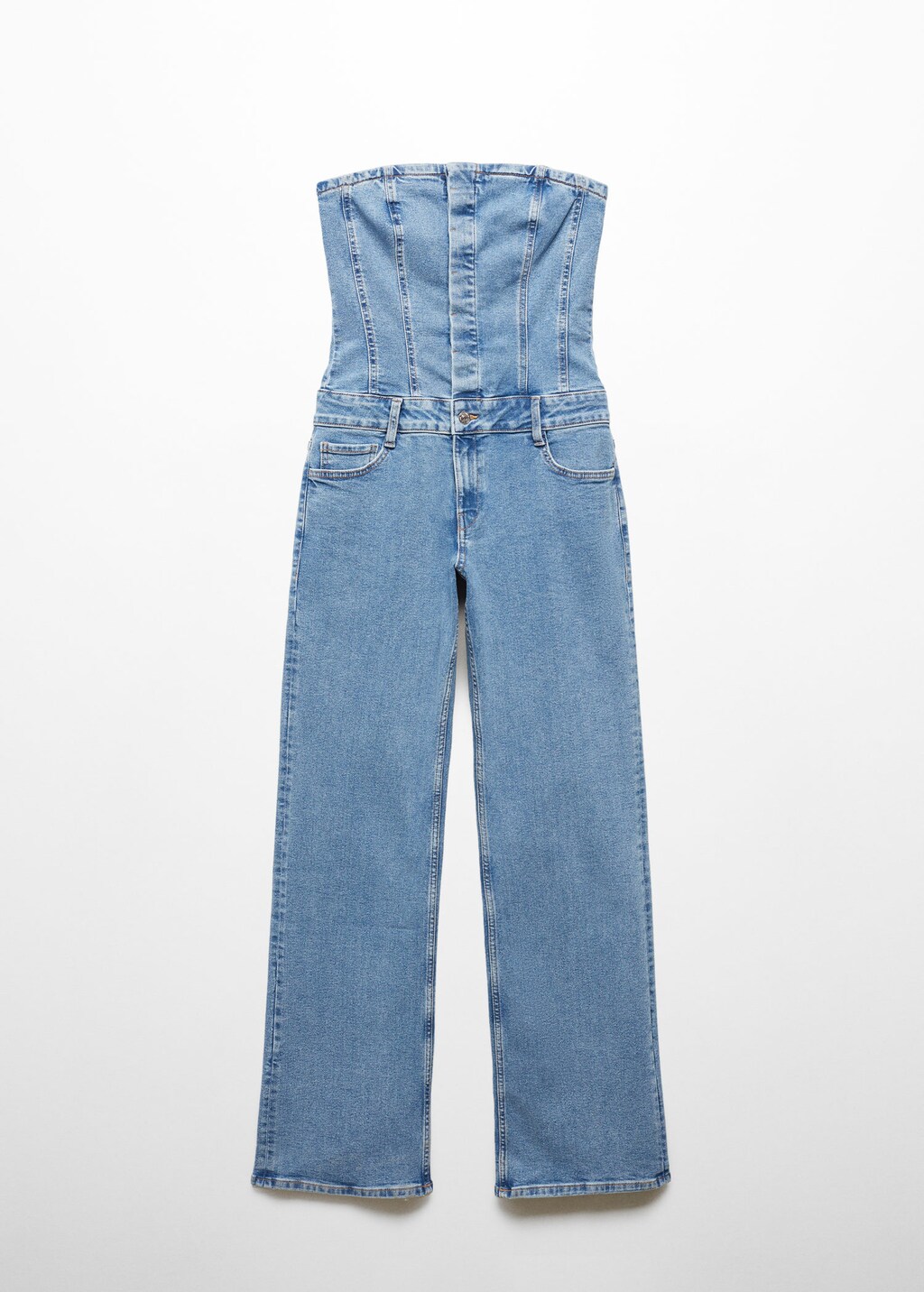 Combinaison bustier en jean Femme Mango Belgique