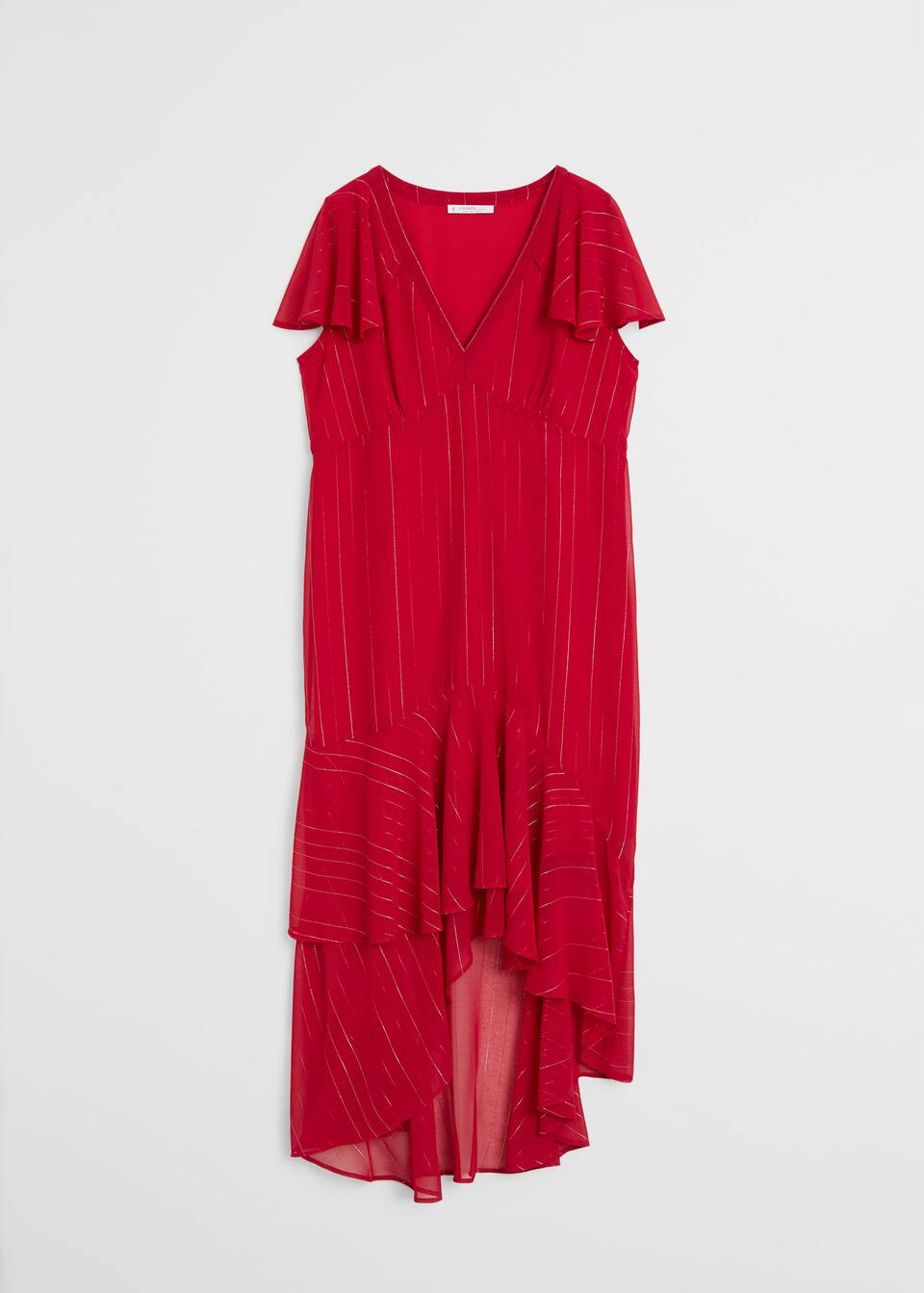 Ruffled Midi Dress Plus Sizes Violeta By Mango Singapore