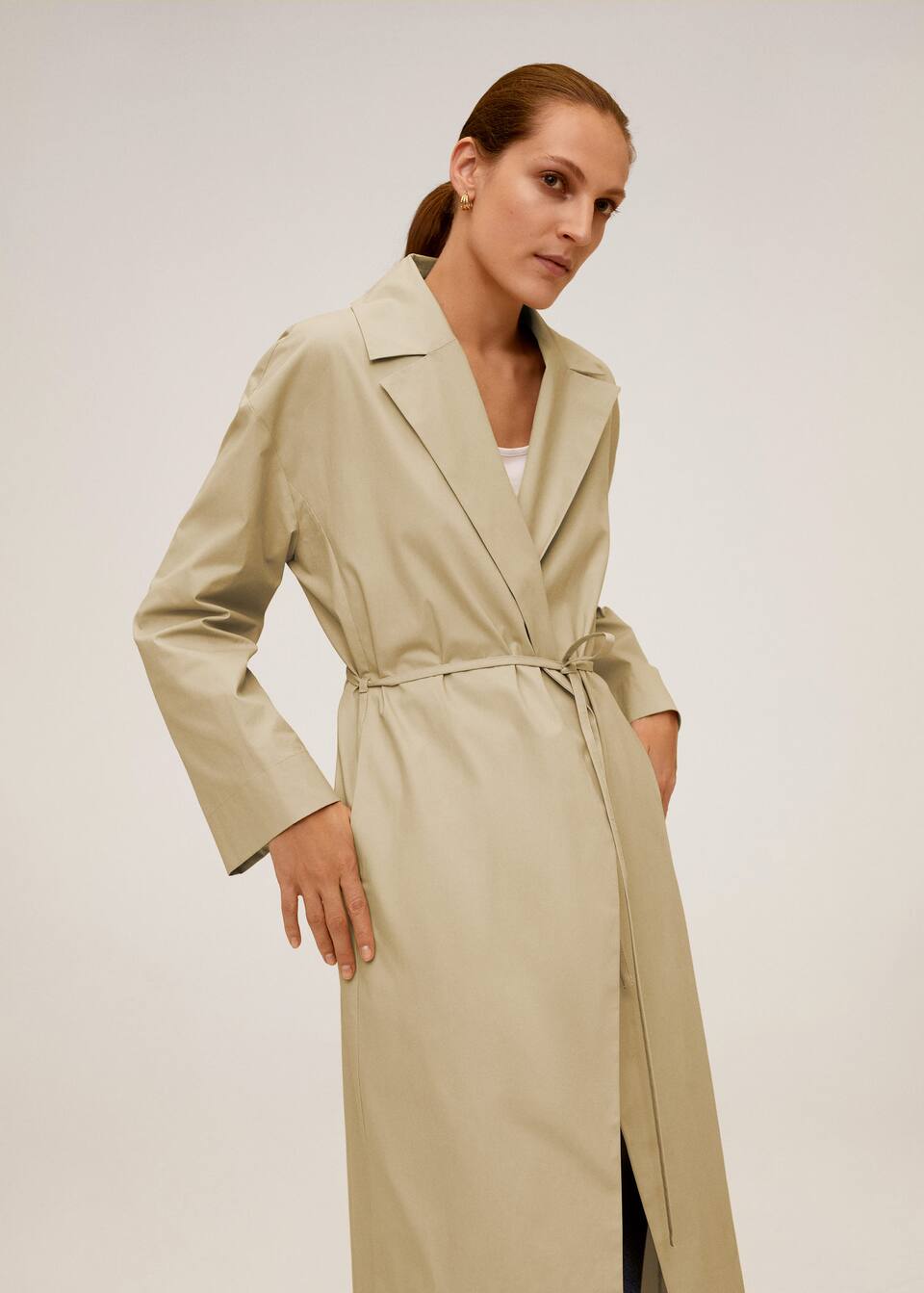 Langer Baumwoll Trenchcoat Damen Mango Luxemburg