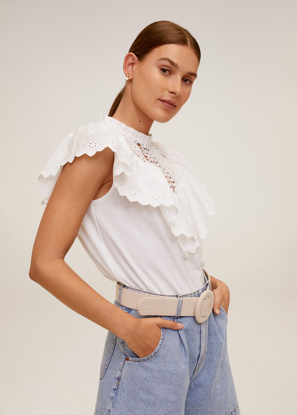 Kort topp med volang - Damer  OUTLET Norge