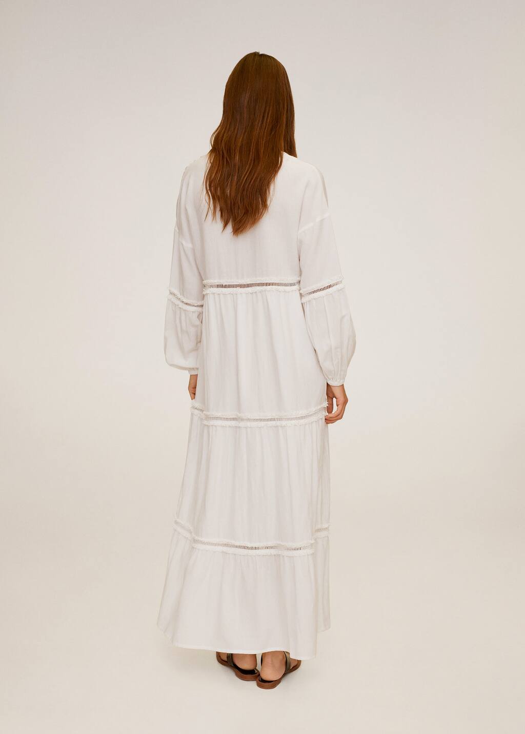mango ruffled openwork dress