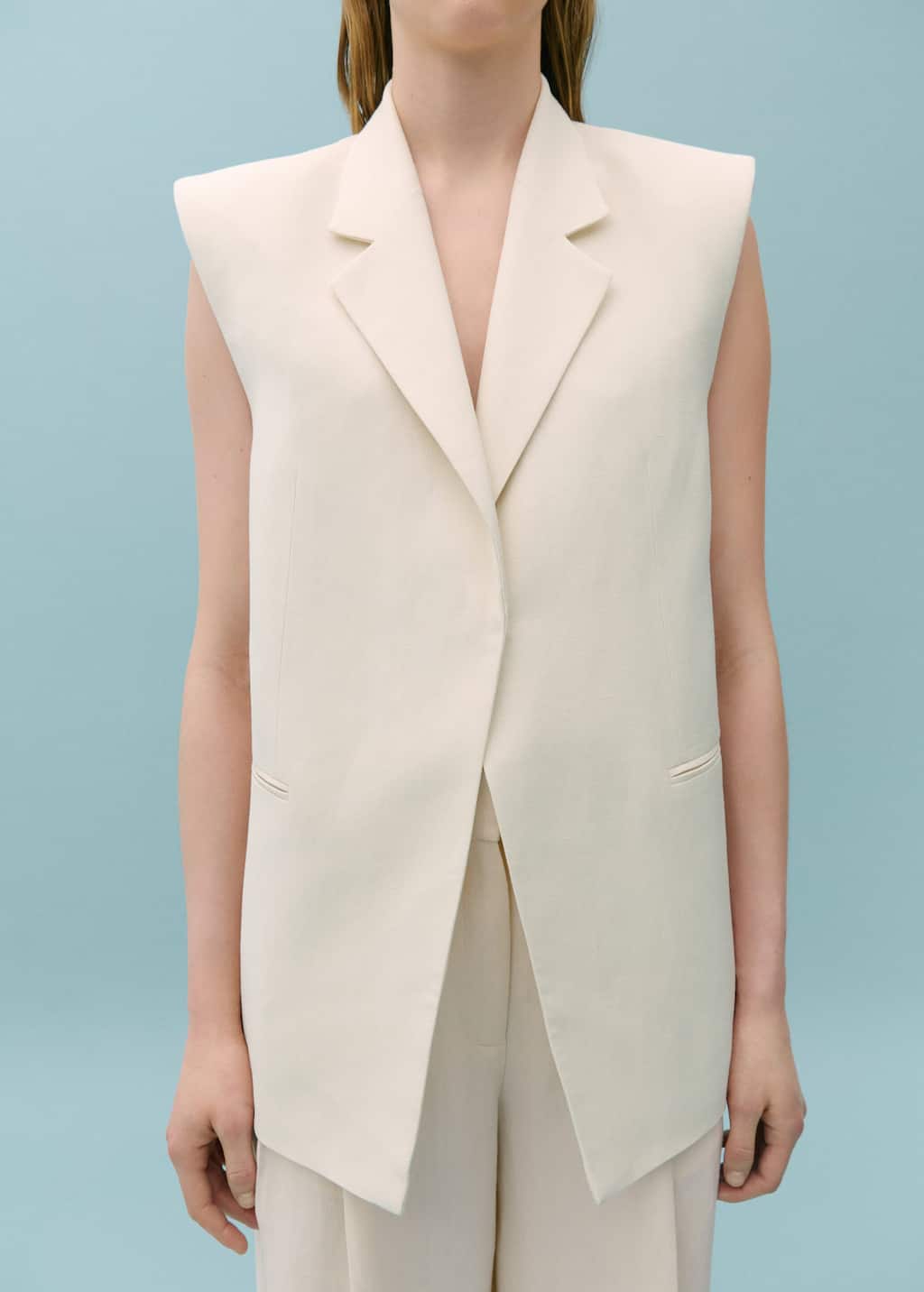 Suit waistcoat with open back - Medium plane