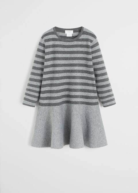 Contrast-bodice jersey dress