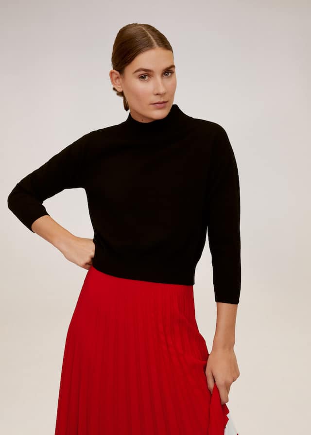 Stripes pleated skirt