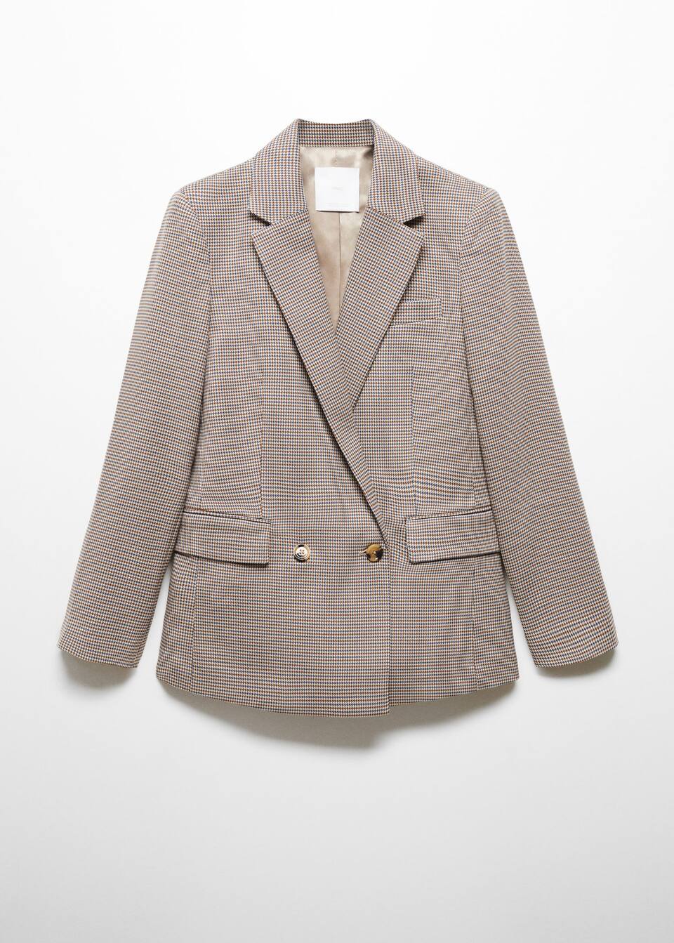 Houndstooth woolblend blazer Women Mango USA