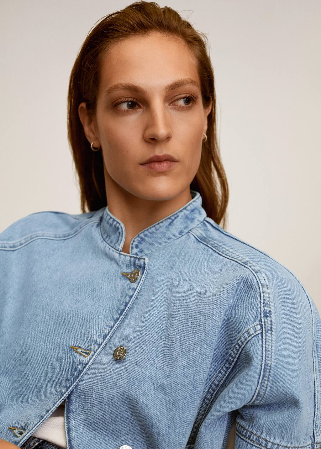 blue denim bomber jacket