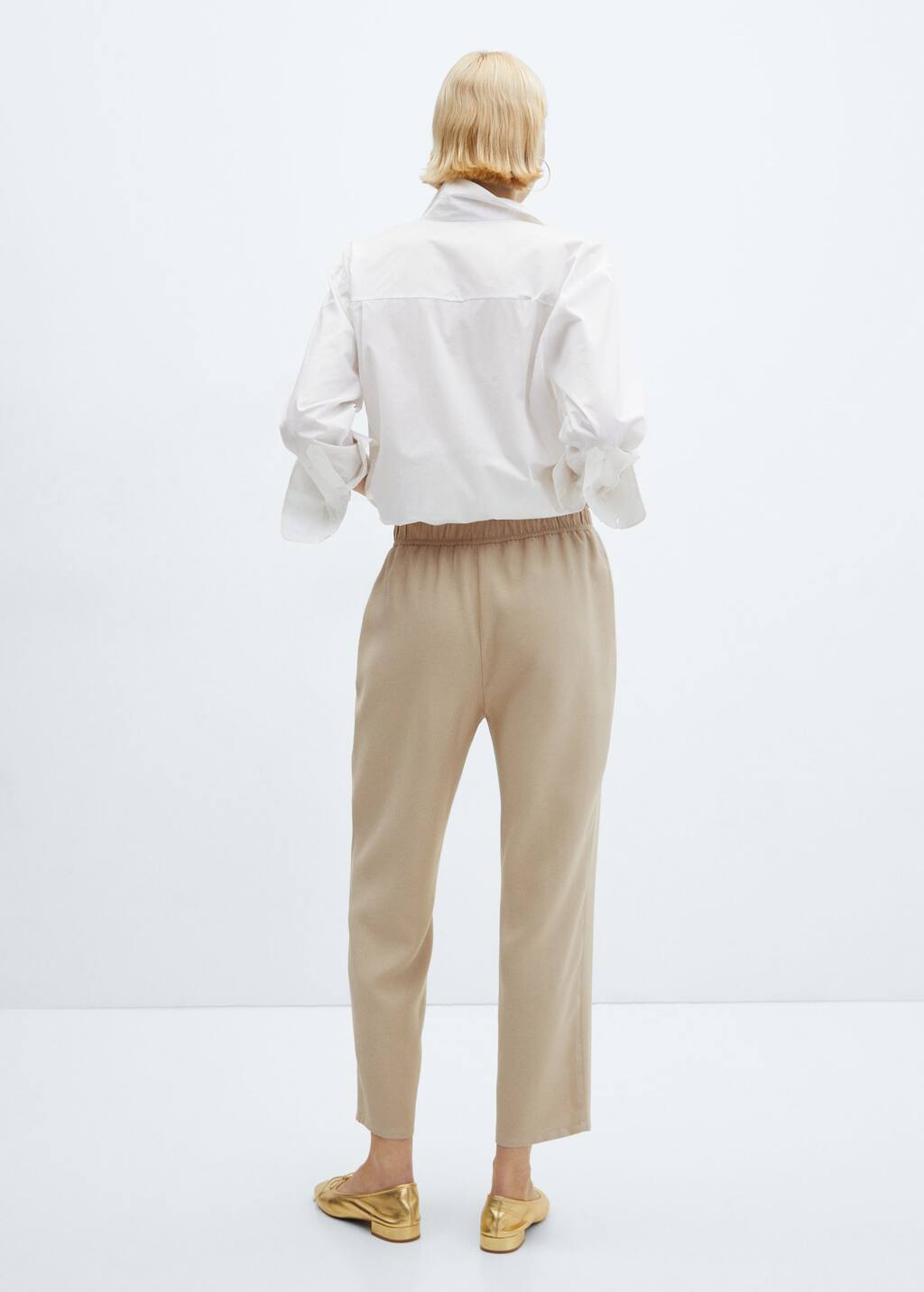 Mango Flowy straight-fit pants with bow - 67085723-99