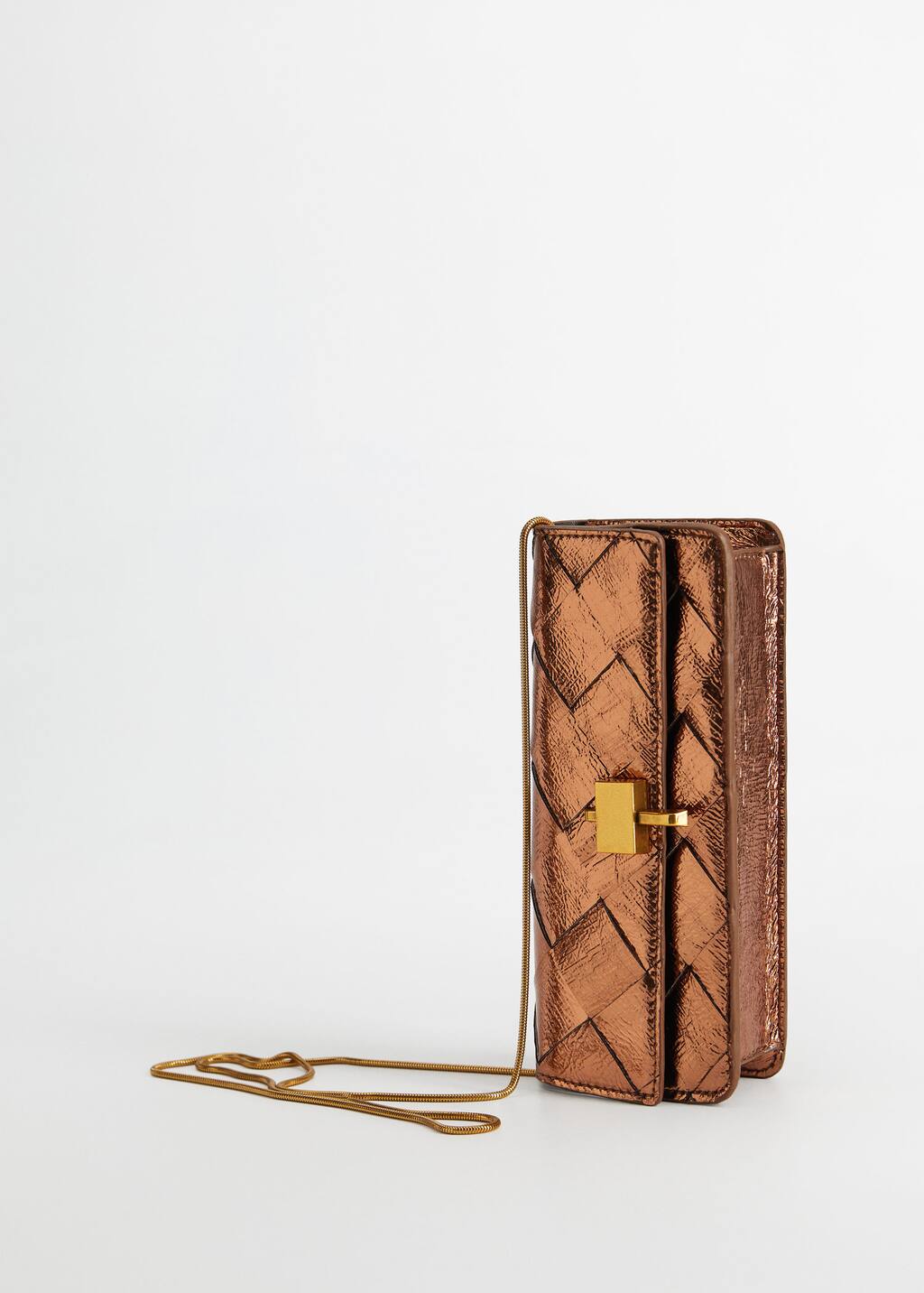 Mango Metallic clutch bag 67085973