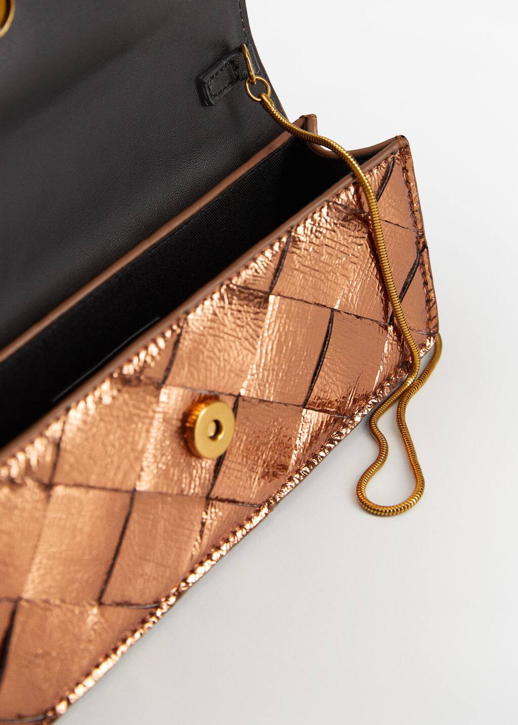 Mango Metallic clutch bag 67085973