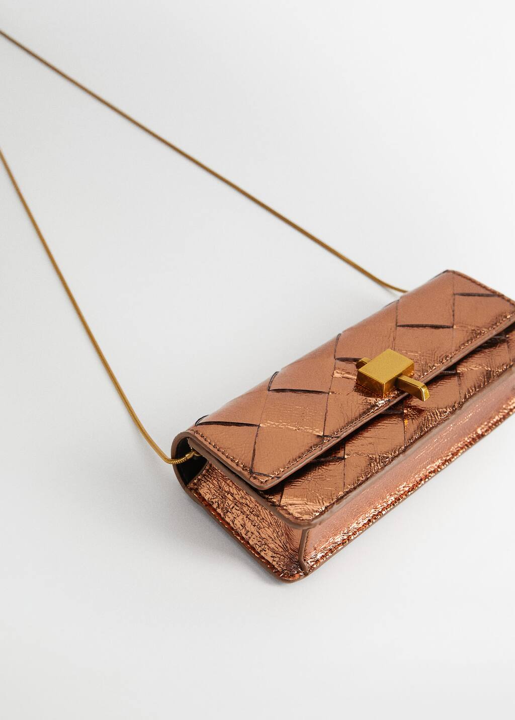 Mango Metallic clutch bag 67085973