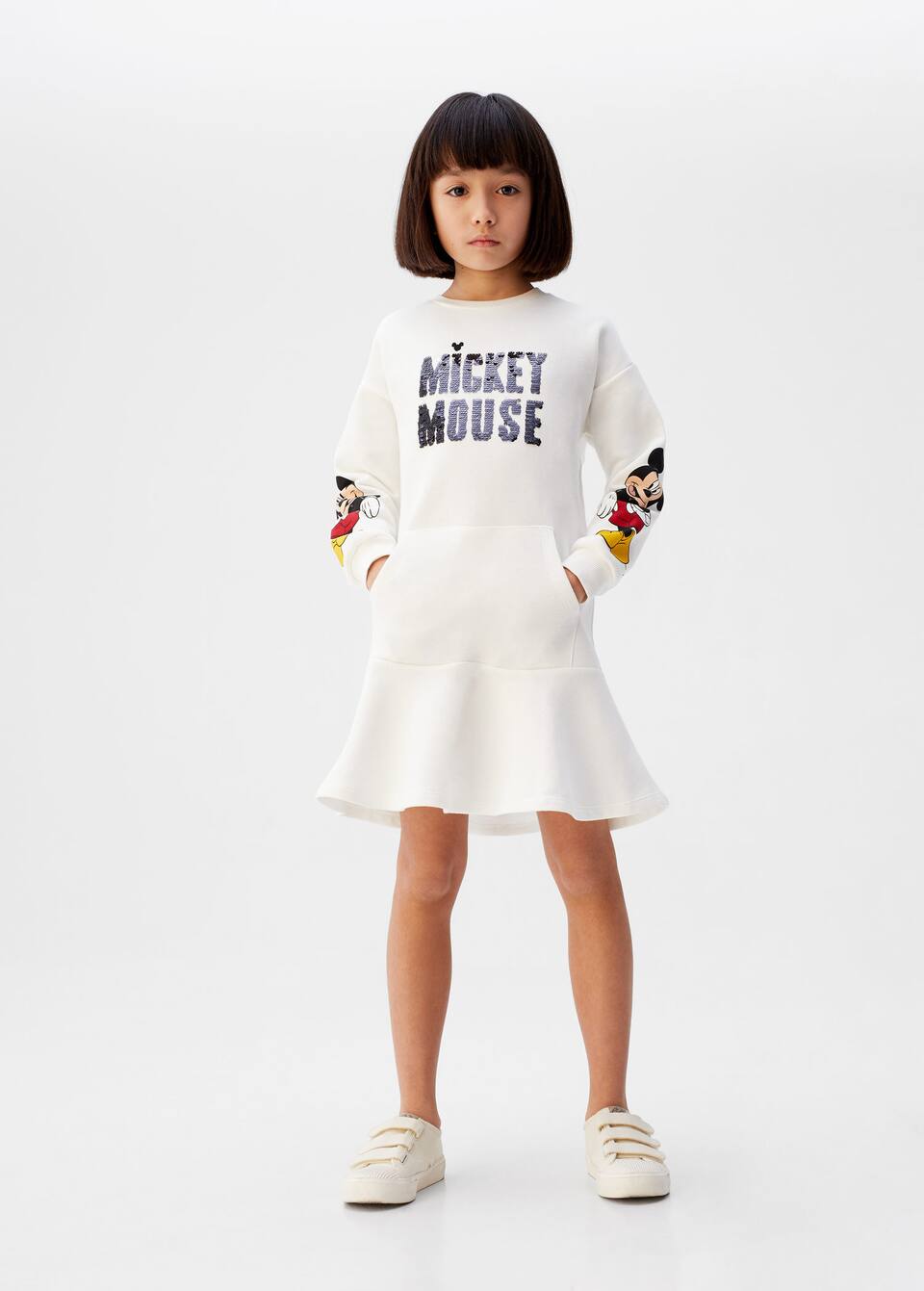 Cift Tarafli Pullu Mickey Elbise Kiz Cocuk Mango Kids Turkiye