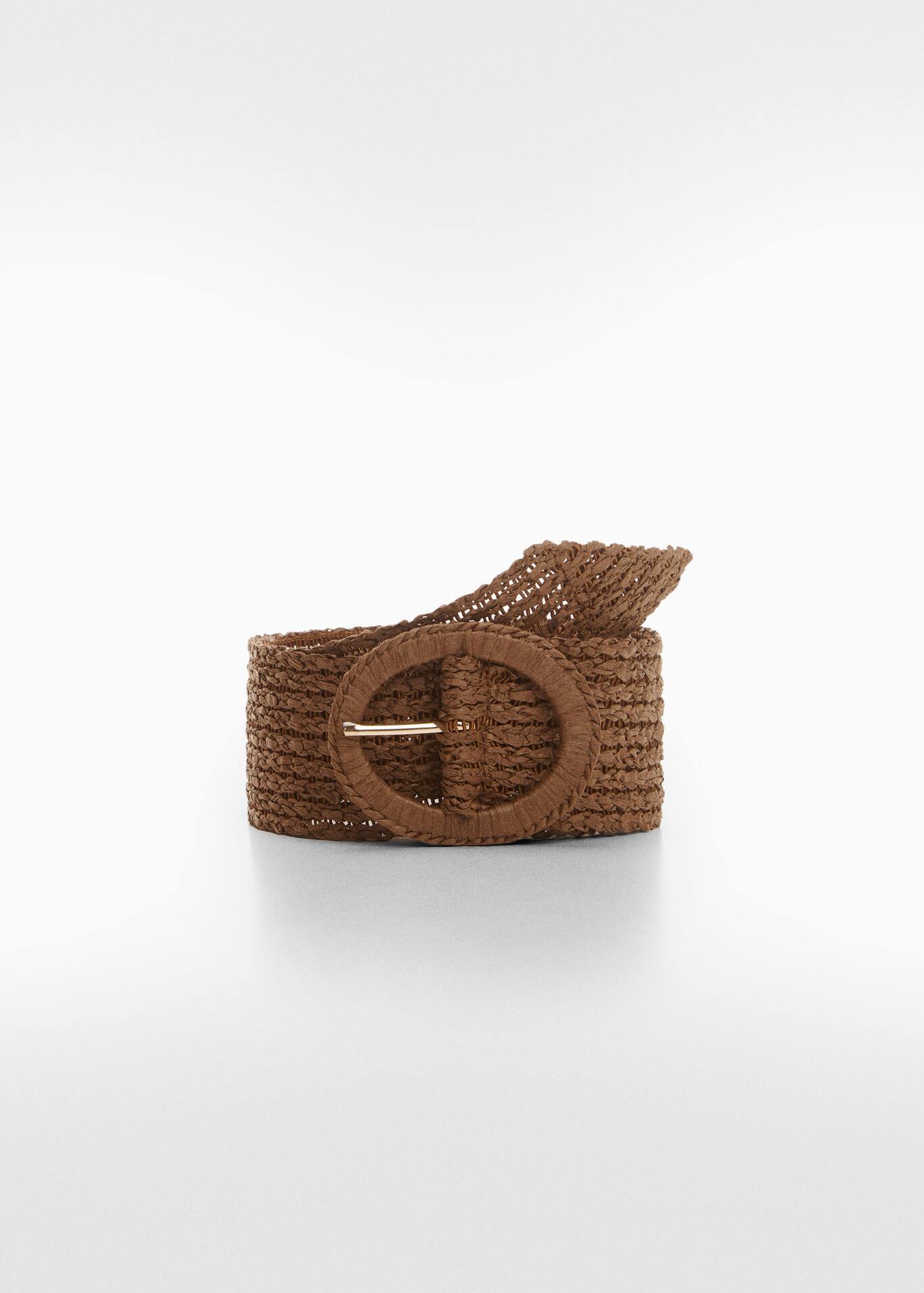 Raffia buckle belt Women Mango USA