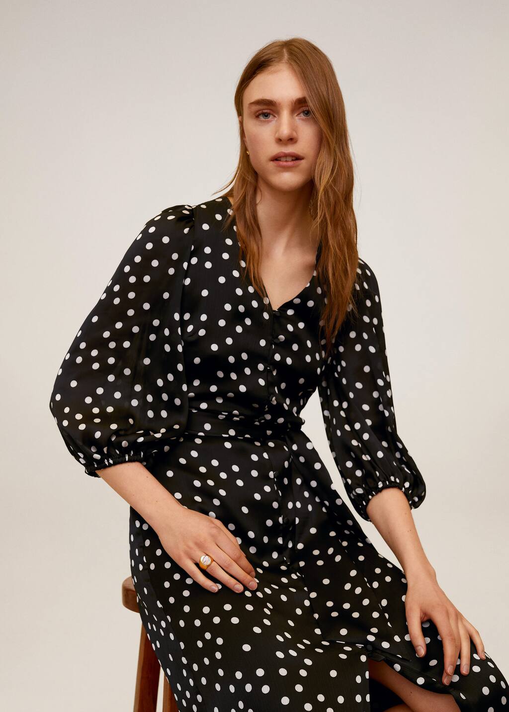 mango buttoned printed dress