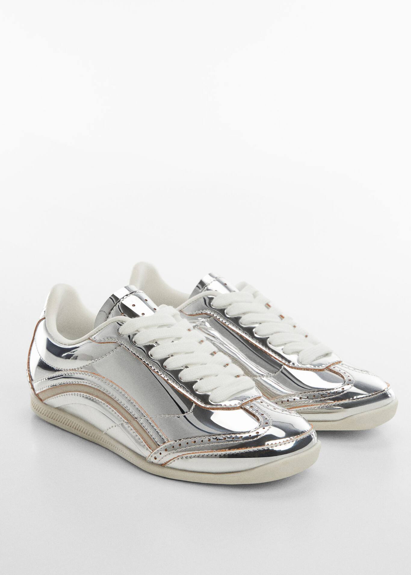 metallic lace up shoes