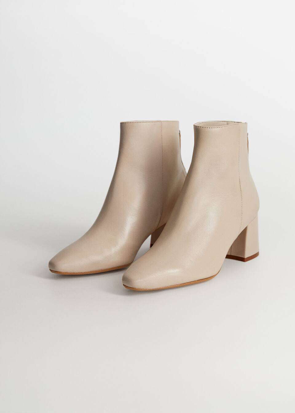 heel leather ankle boot plus sizes