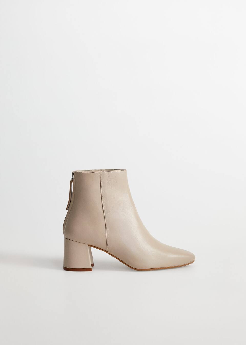 heel leather ankle boot plus sizes