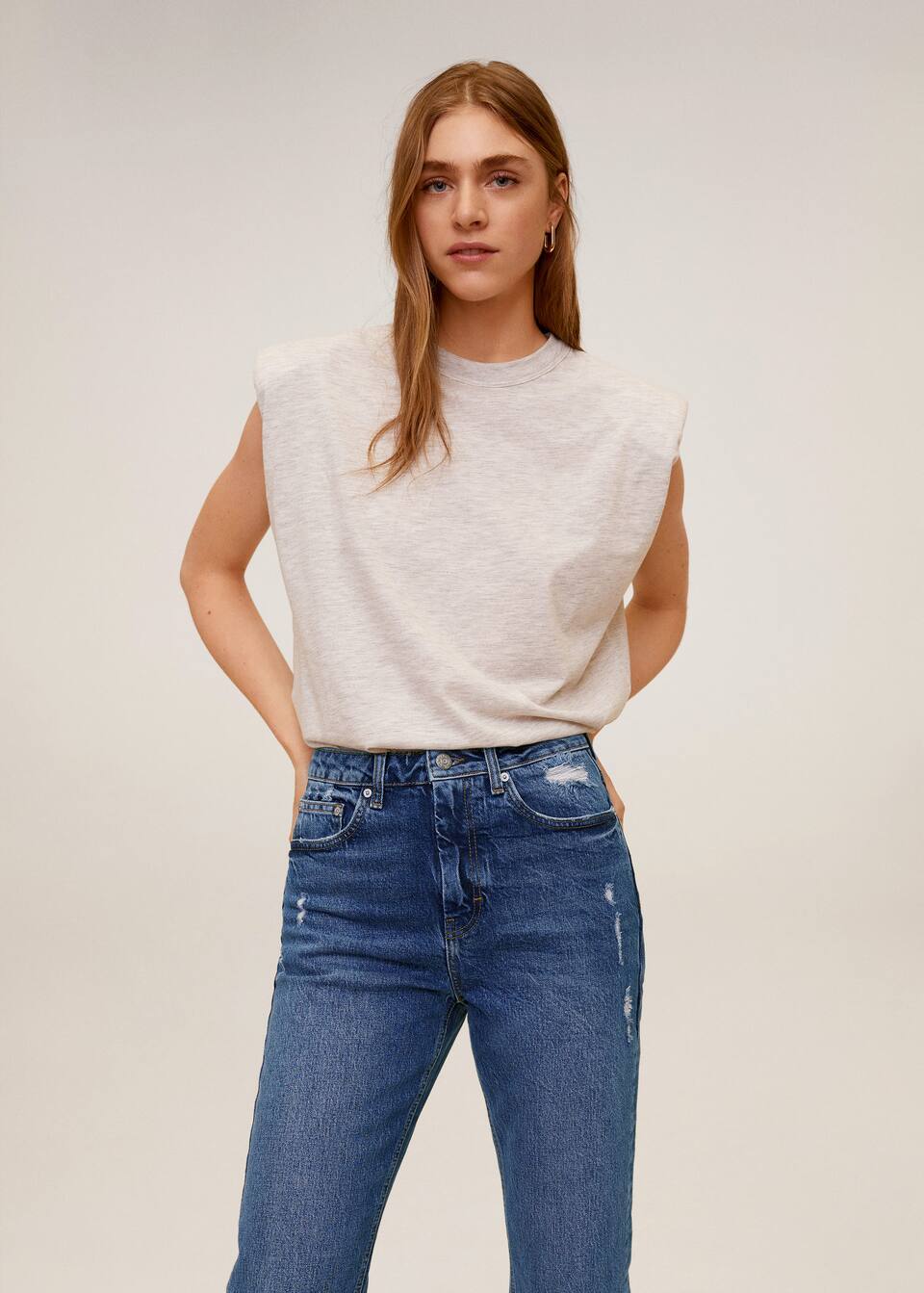 Straight Jeans In Cropped Lange Damen Mango Luxemburg