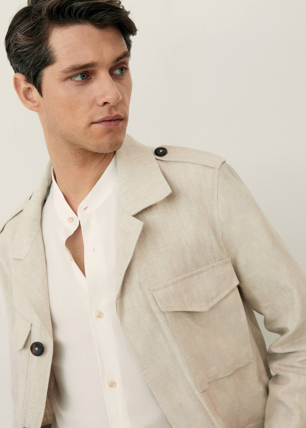 Mango Pocket linenblend jacket 67097644
