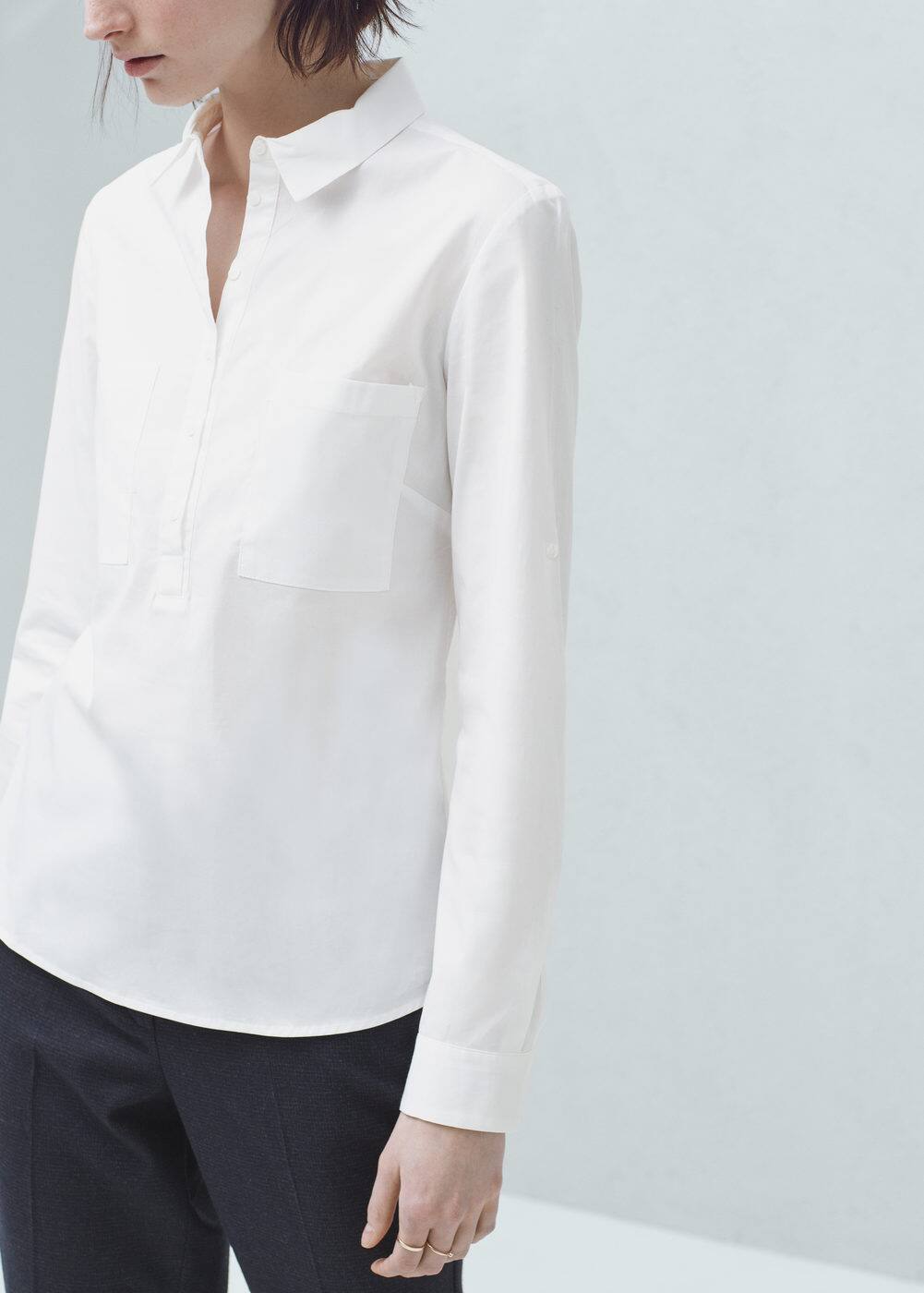 胸袋棉质衬衫