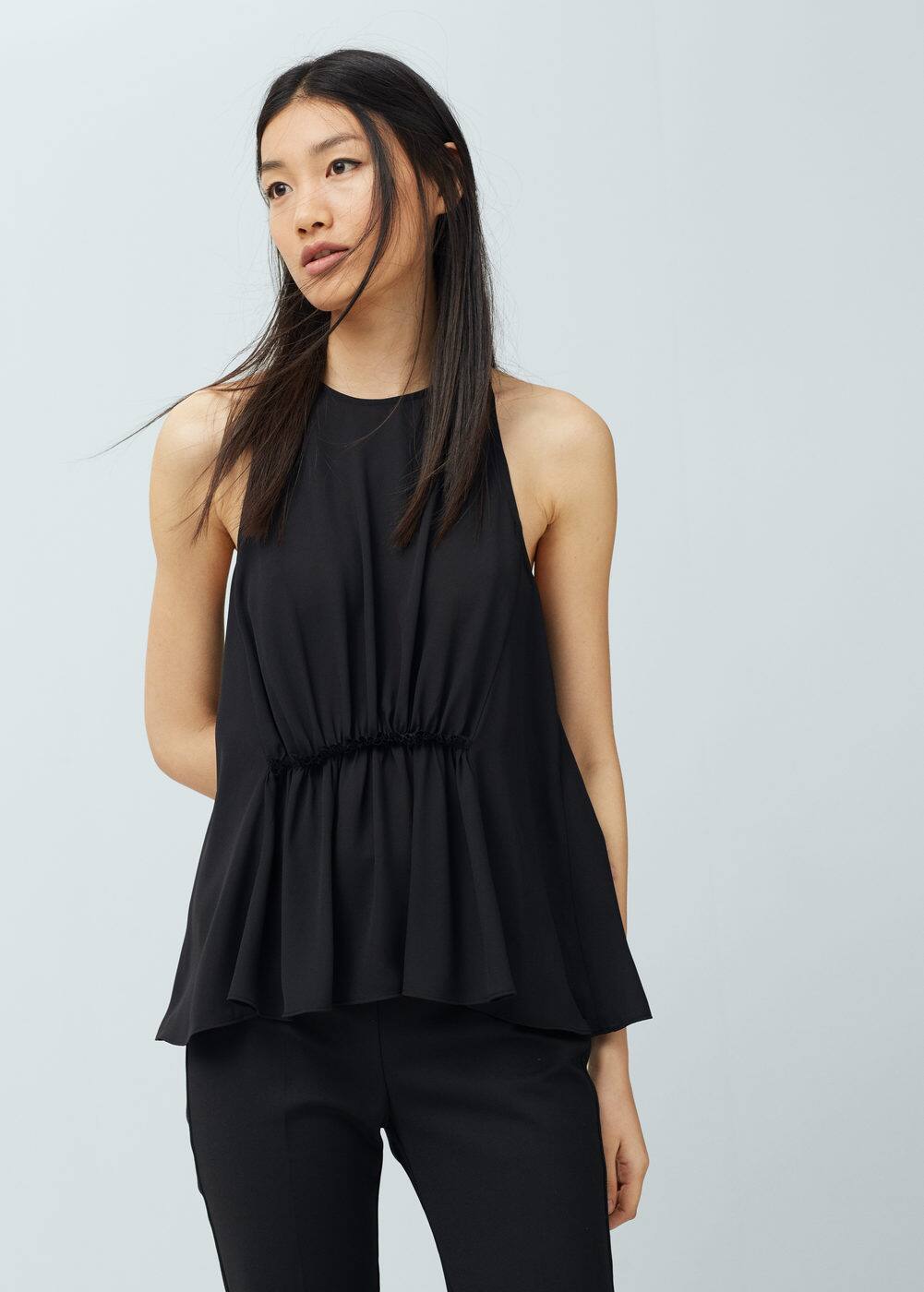 Top pormenor plissado | MANGO