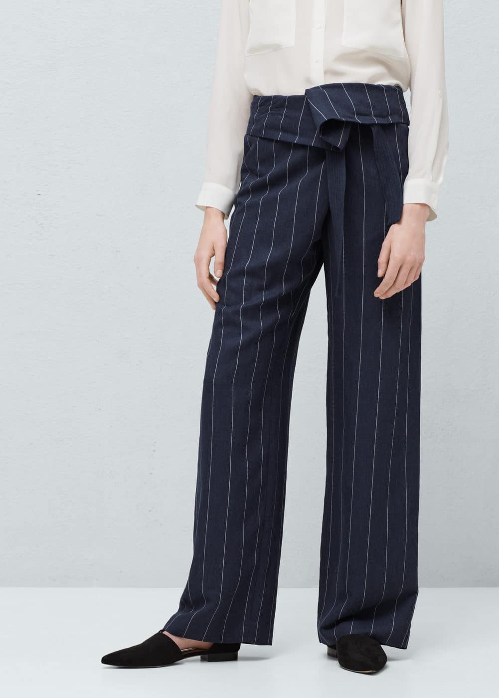 Flowy linen-blend trousers | MANGO